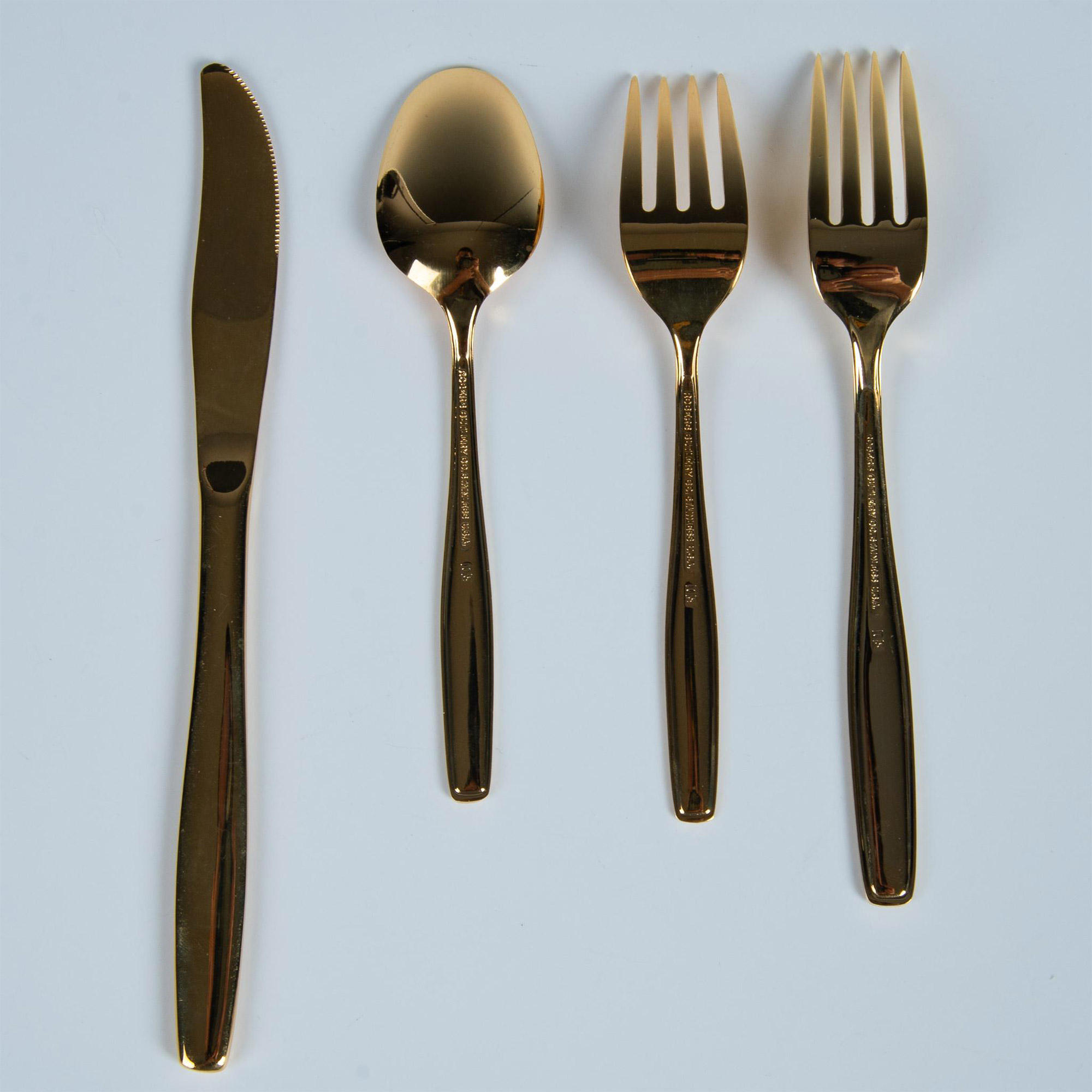 4pc Rogers Cutlery 24K Gold Plated Stainless Steel Flatware - Image 5 of 8