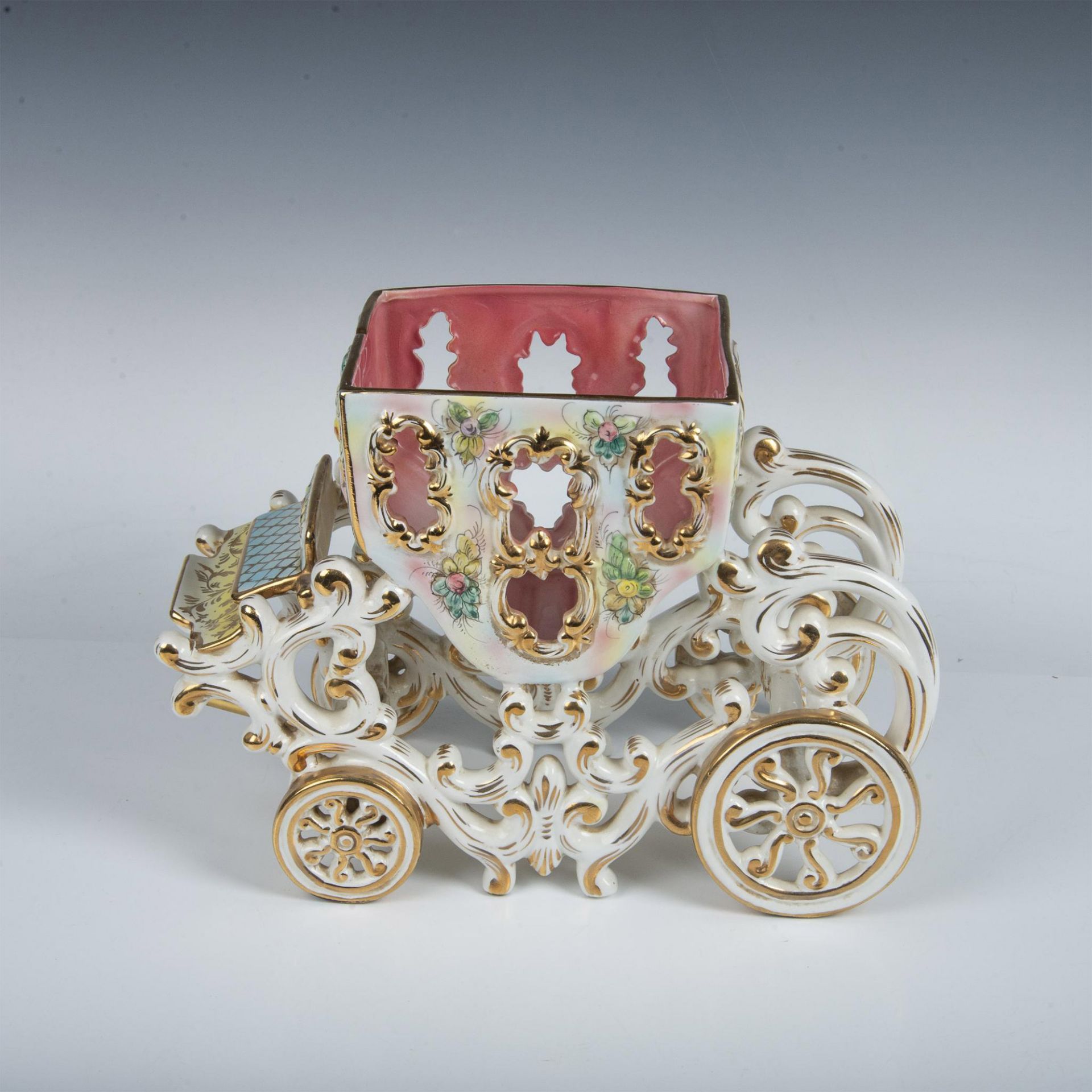 Capodimonte Hand Painted Porcelain Princess Carriage Coach - Image 3 of 8