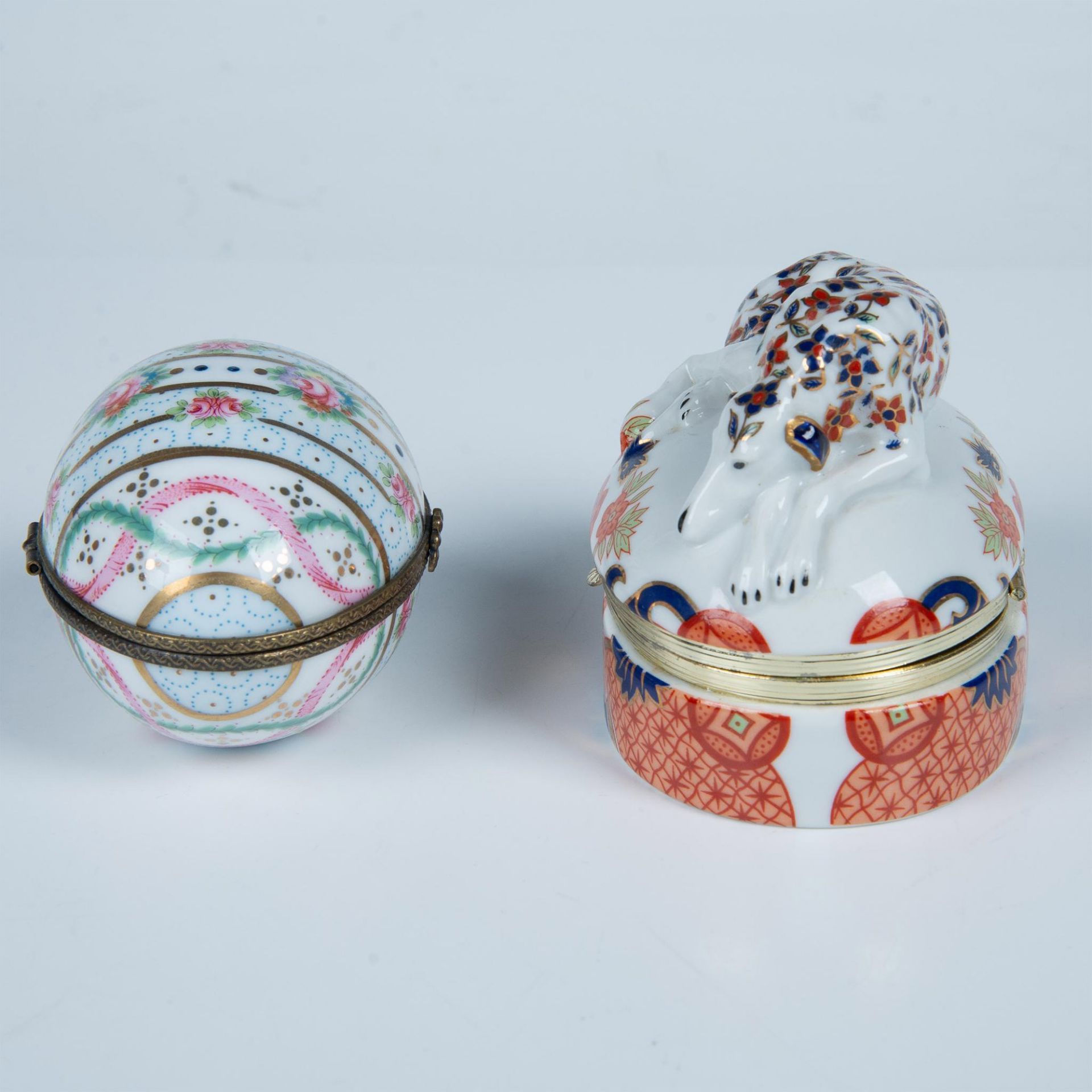 2pc Porcelain Keepsake Boxes, Sadek + Ancienne Fabrique - Image 2 of 6