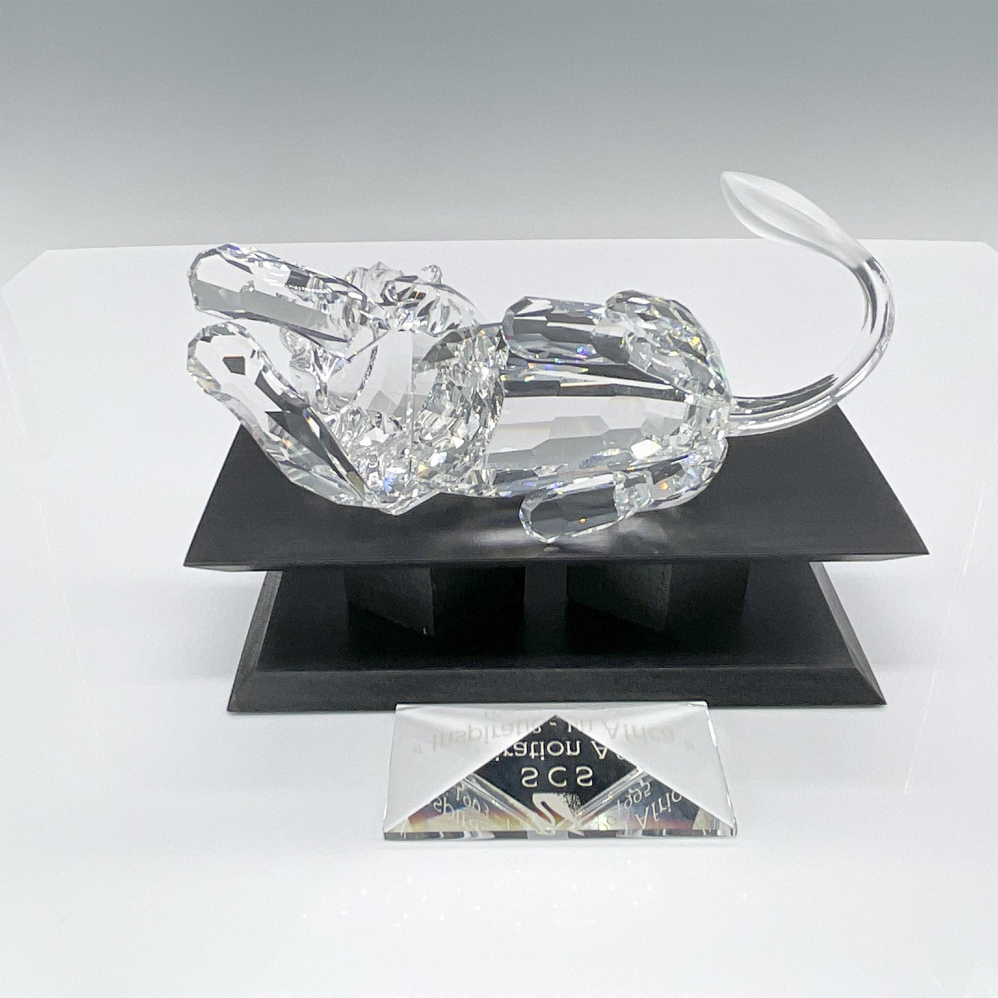 Swarovski Crystal Figurine, Lion with Base and Plaque - Image 3 of 4