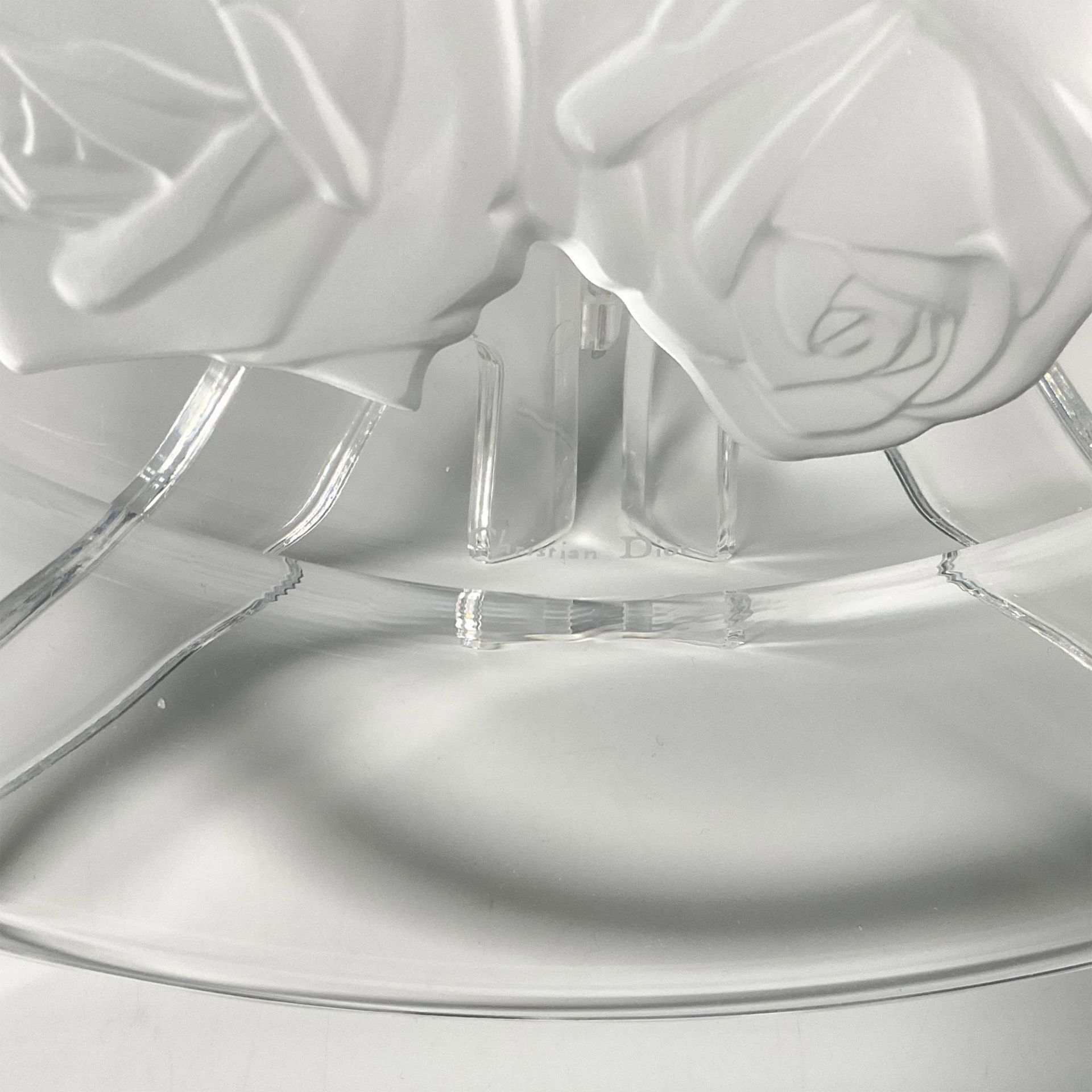 Christian Dior Crystal Centerpiece Bowl, Frosted Roses - Image 3 of 3