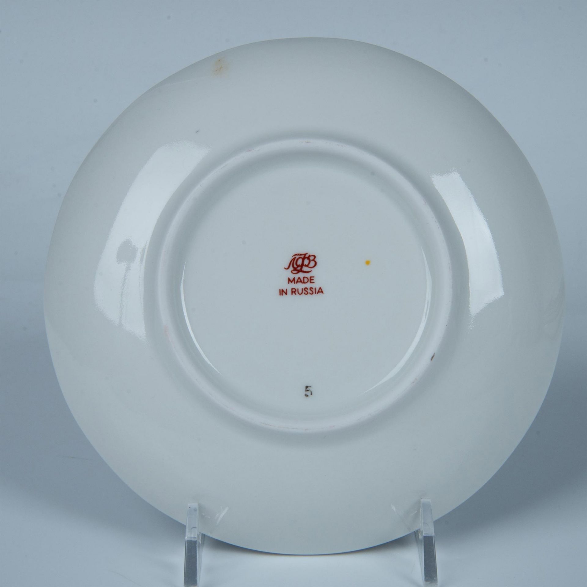 8pc Russian Lomonosov Porcelain Teacups + Saucers - Image 7 of 8