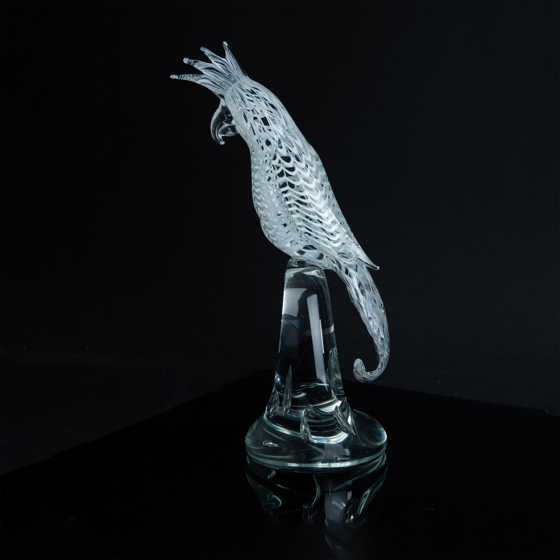 Murano Licio Zanetti Cockatoo Art Glass Sculpture, Signed - Image 2 of 6
