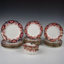 25pc Royal Crown Derby Porcelain Dinner Ware, Imari