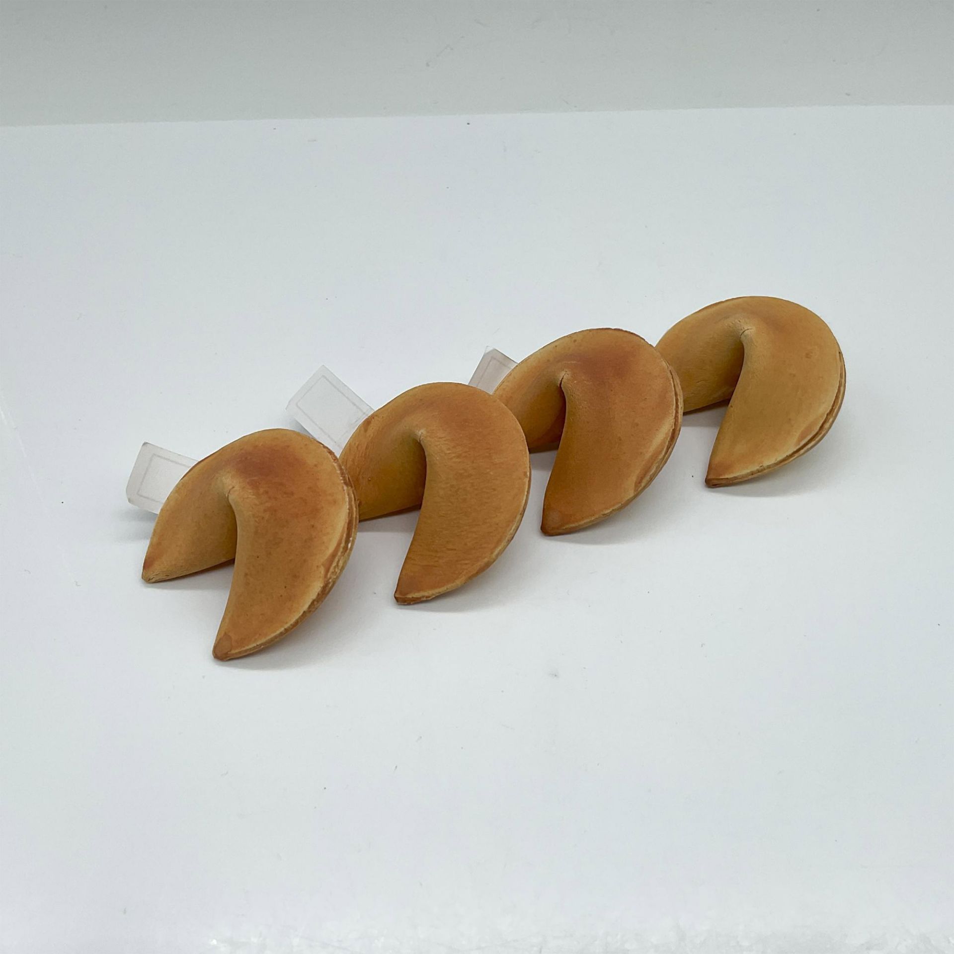 4pc Very Rare Michel Harvey Ceramic Fortune Cookies - Bild 3 aus 4