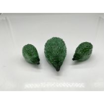 3pc Malachite Glass Hedgehog Family