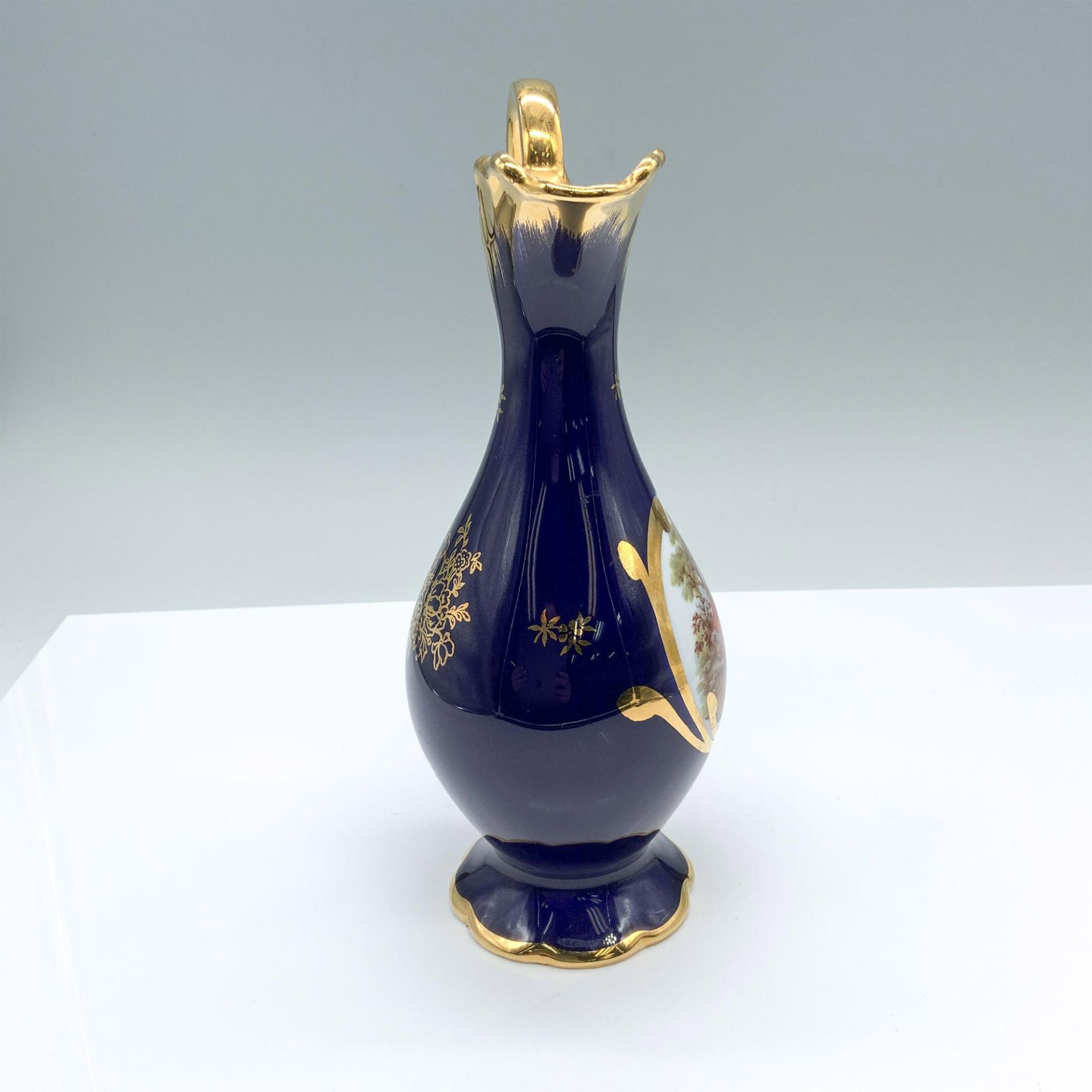 Limoges France Cobalt Blue Fragonard Pitcher - Image 2 of 5