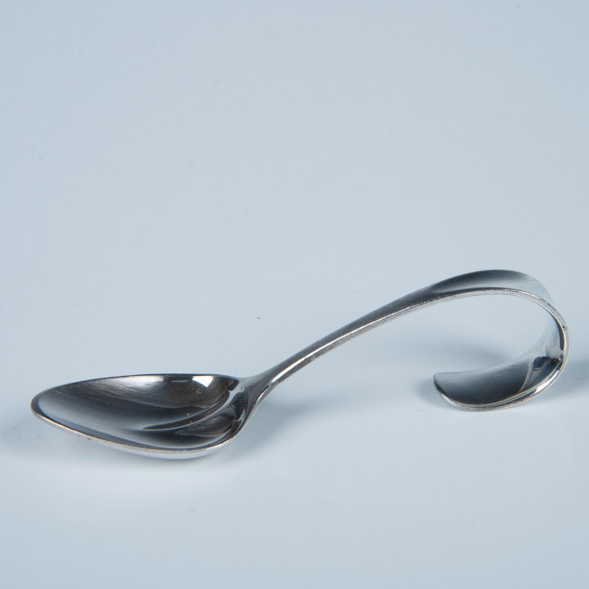 Georg Jensen Sterling Curved Handle Baby Spoon - Bild 2 aus 4