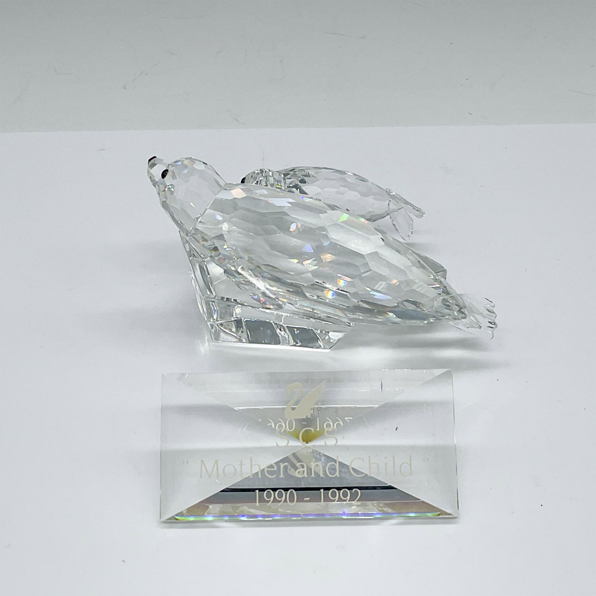 2pc Swarovski SCS Crystal Figurine, Save Me Seals & Plaque - Image 2 of 4