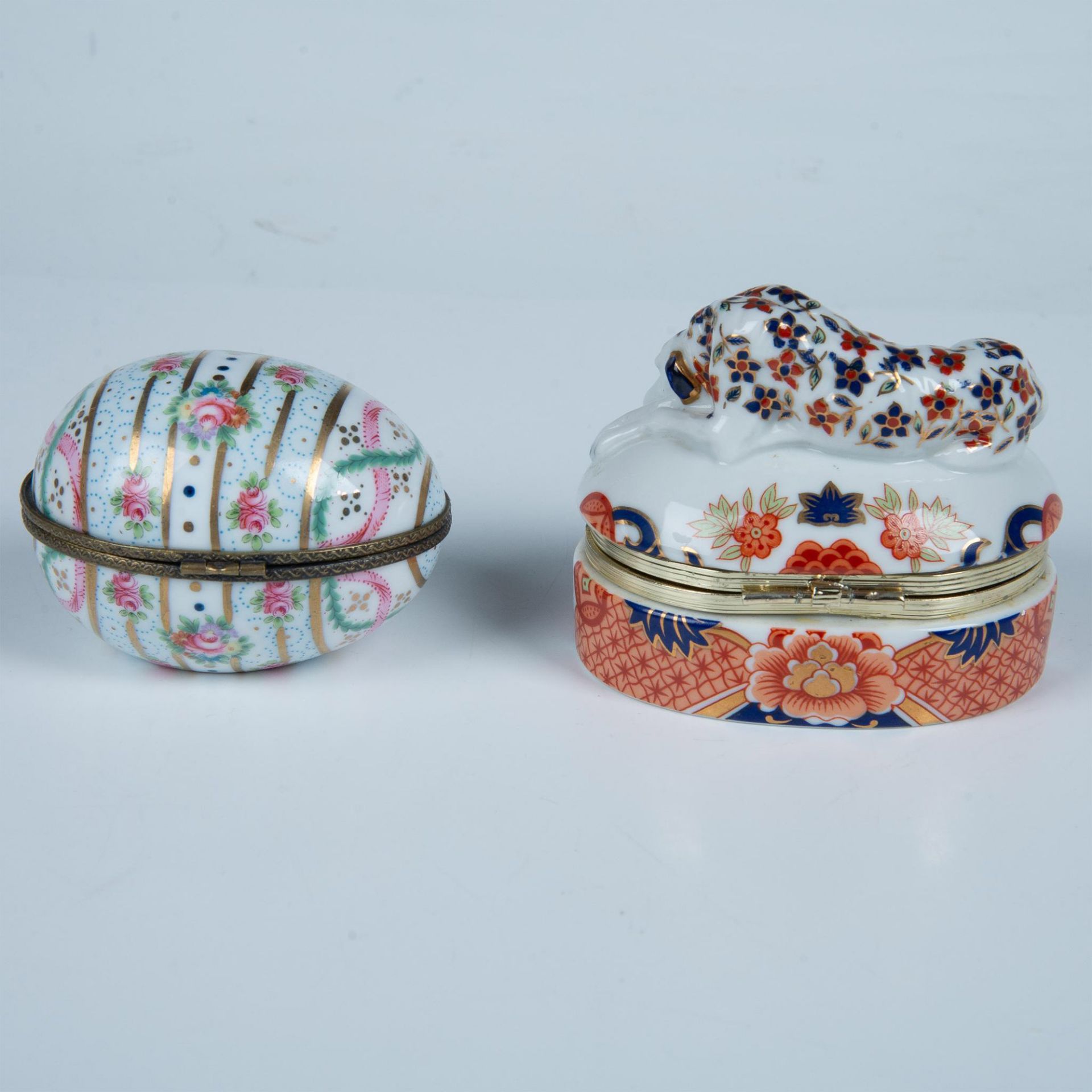 2pc Porcelain Keepsake Boxes, Sadek + Ancienne Fabrique - Image 3 of 6