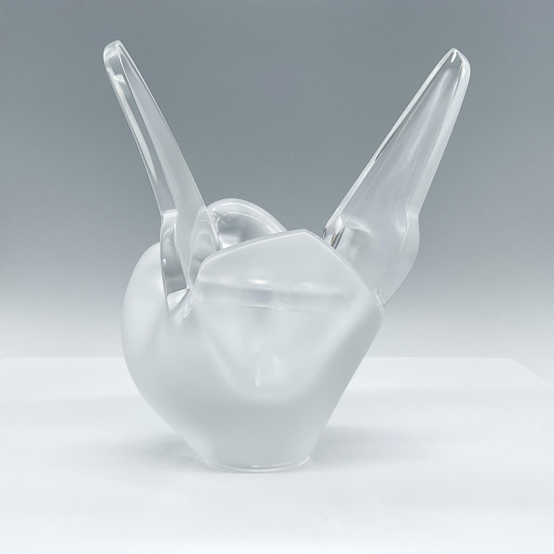 Lalique Crystal Flower Vase with Frog, Dove Pair, Sylvie - Bild 2 aus 4