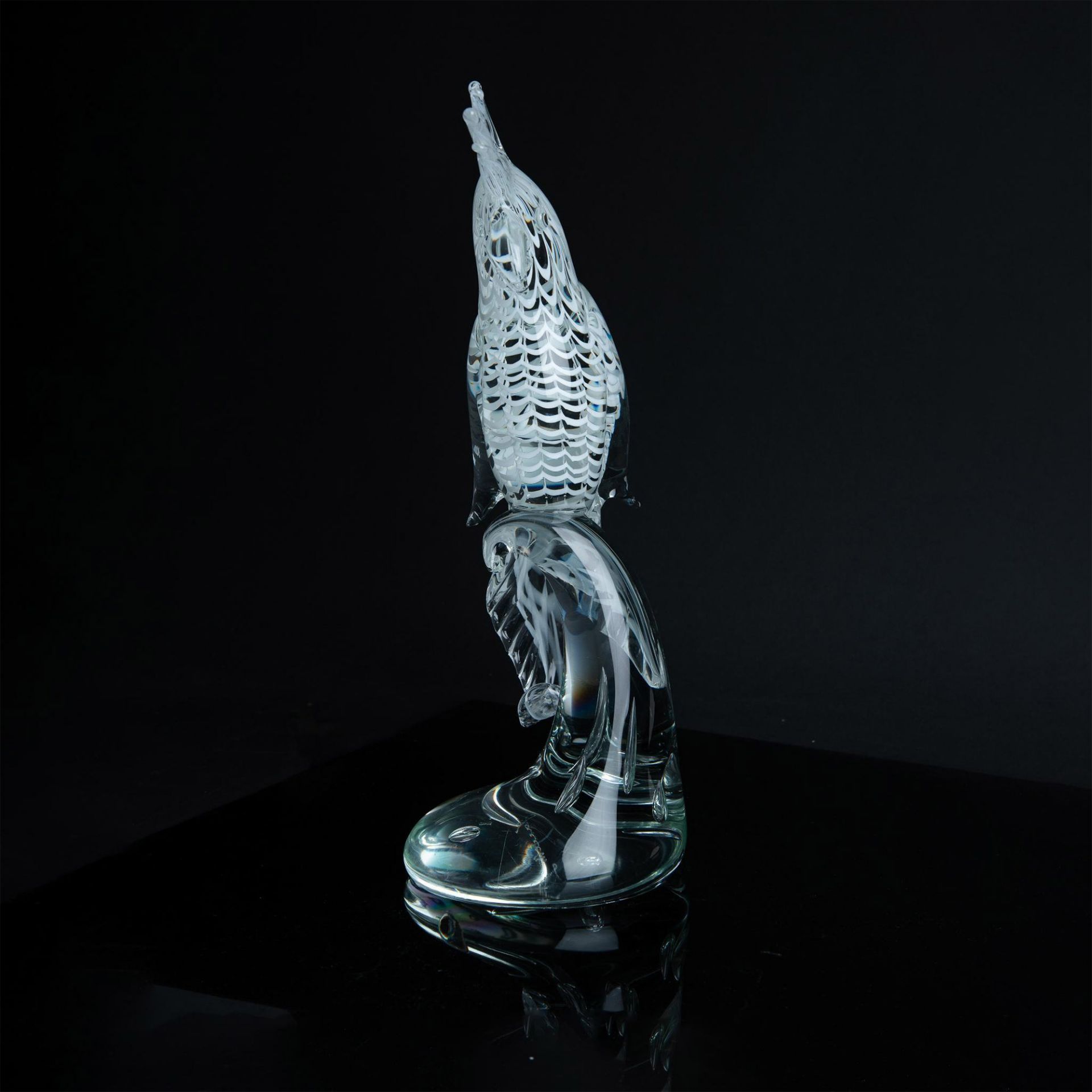 Murano Licio Zanetti Cockatoo Art Glass Sculpture, Signed - Image 4 of 6
