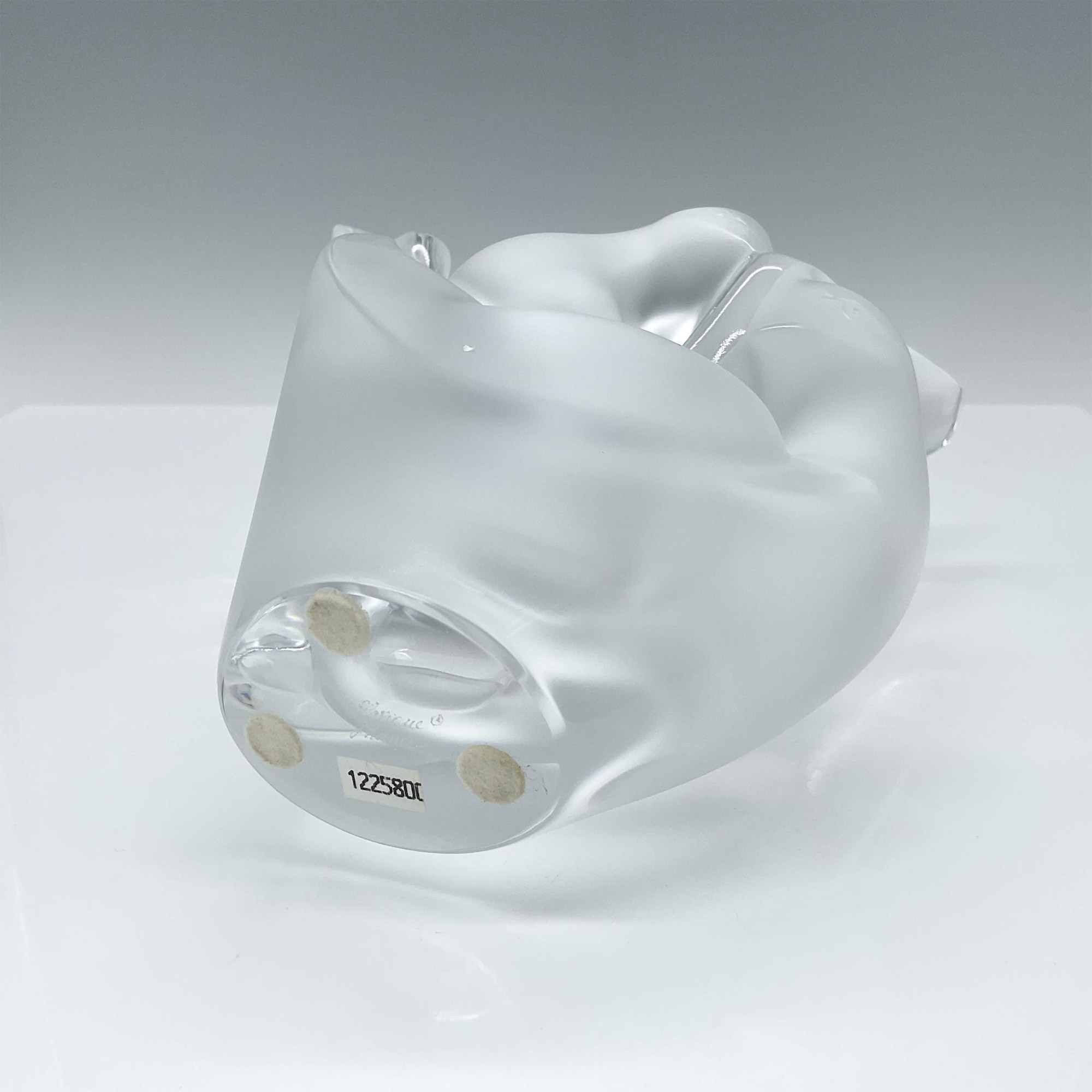 Lalique Crystal Flower Vase with Frog, Dove Pair, Sylvie - Image 4 of 4