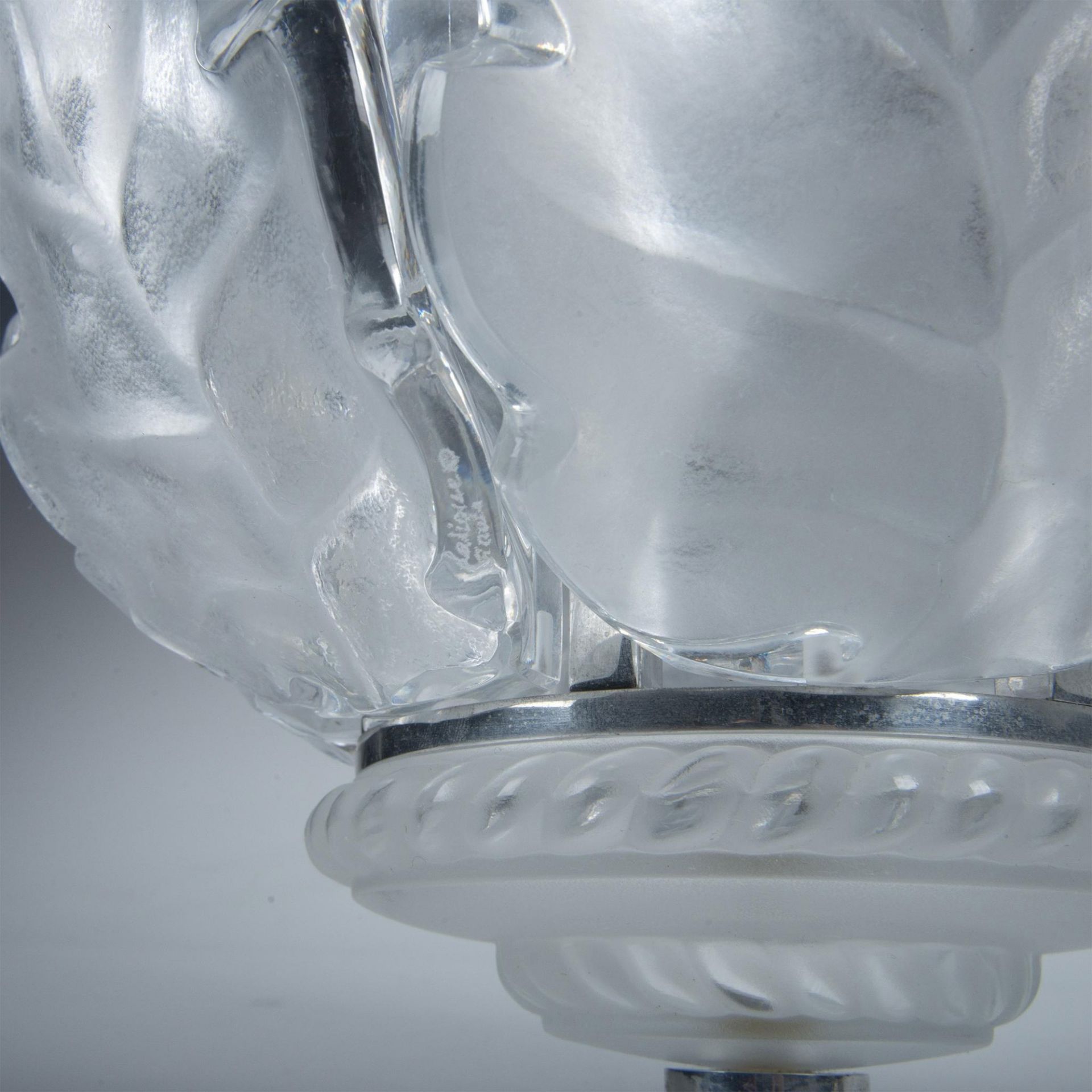 Lalique Petite French Glass Chandelier, Lustre Chene - Bild 6 aus 9