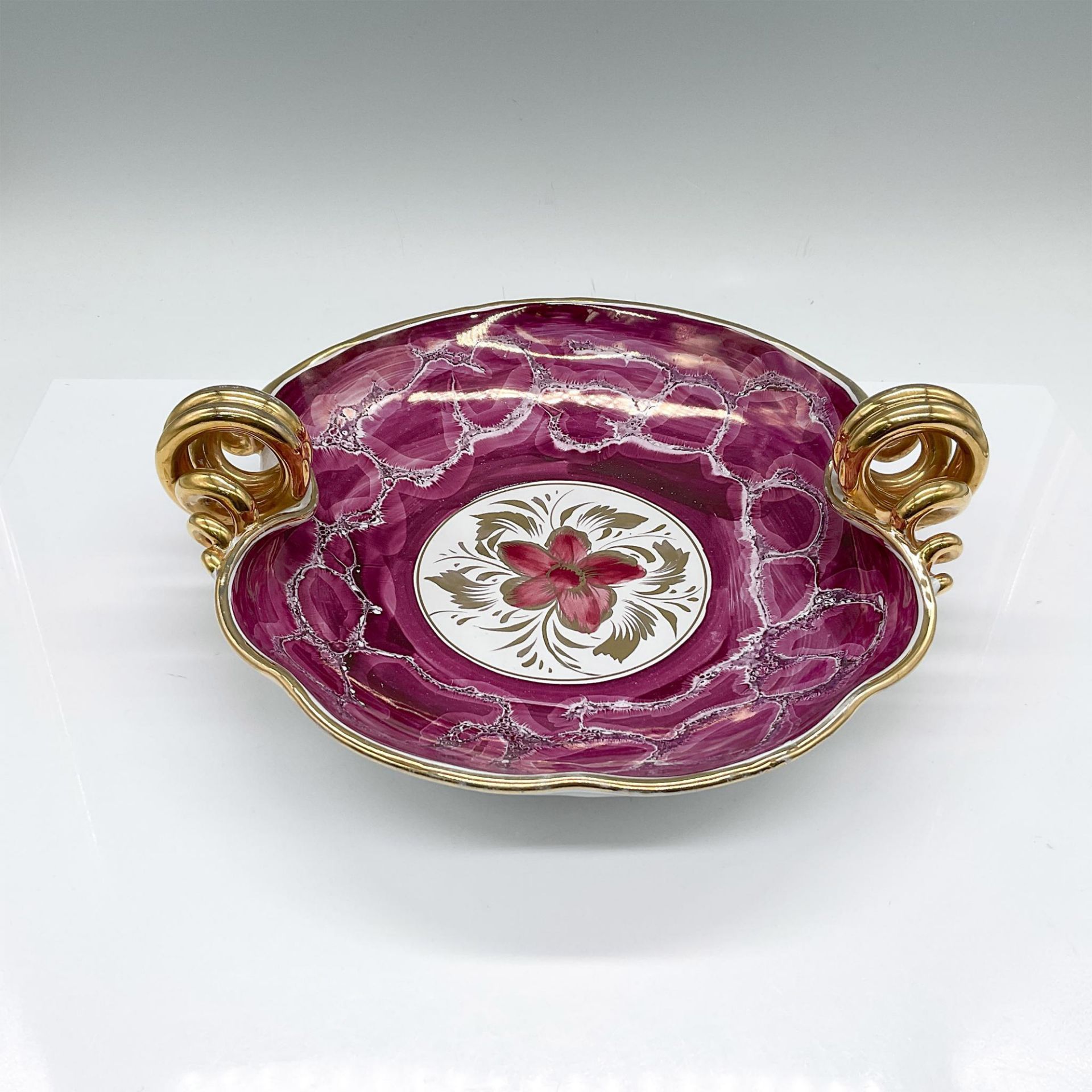 Italian Hand Painted Porcelain Floral Bowl - Image 2 of 3