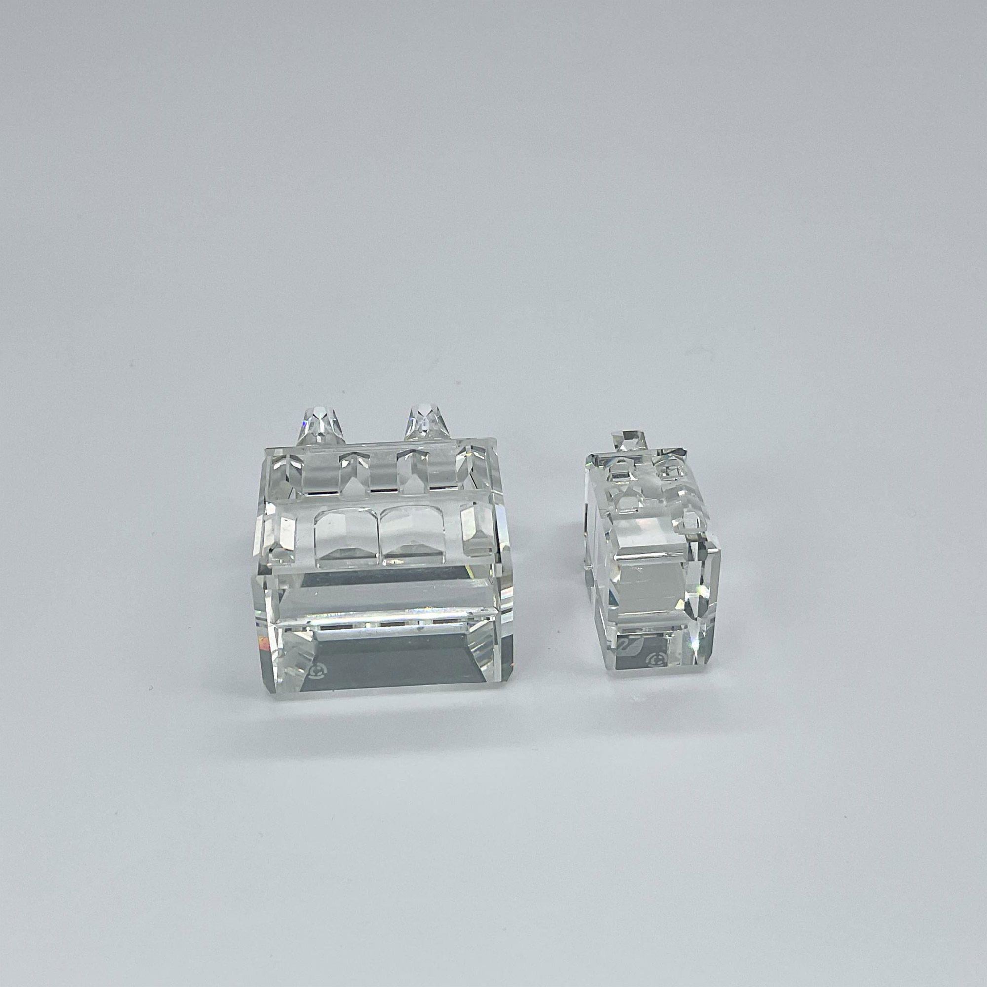 2pc Swarovski Silver Crystal Figurines, City Houses - Image 3 of 4