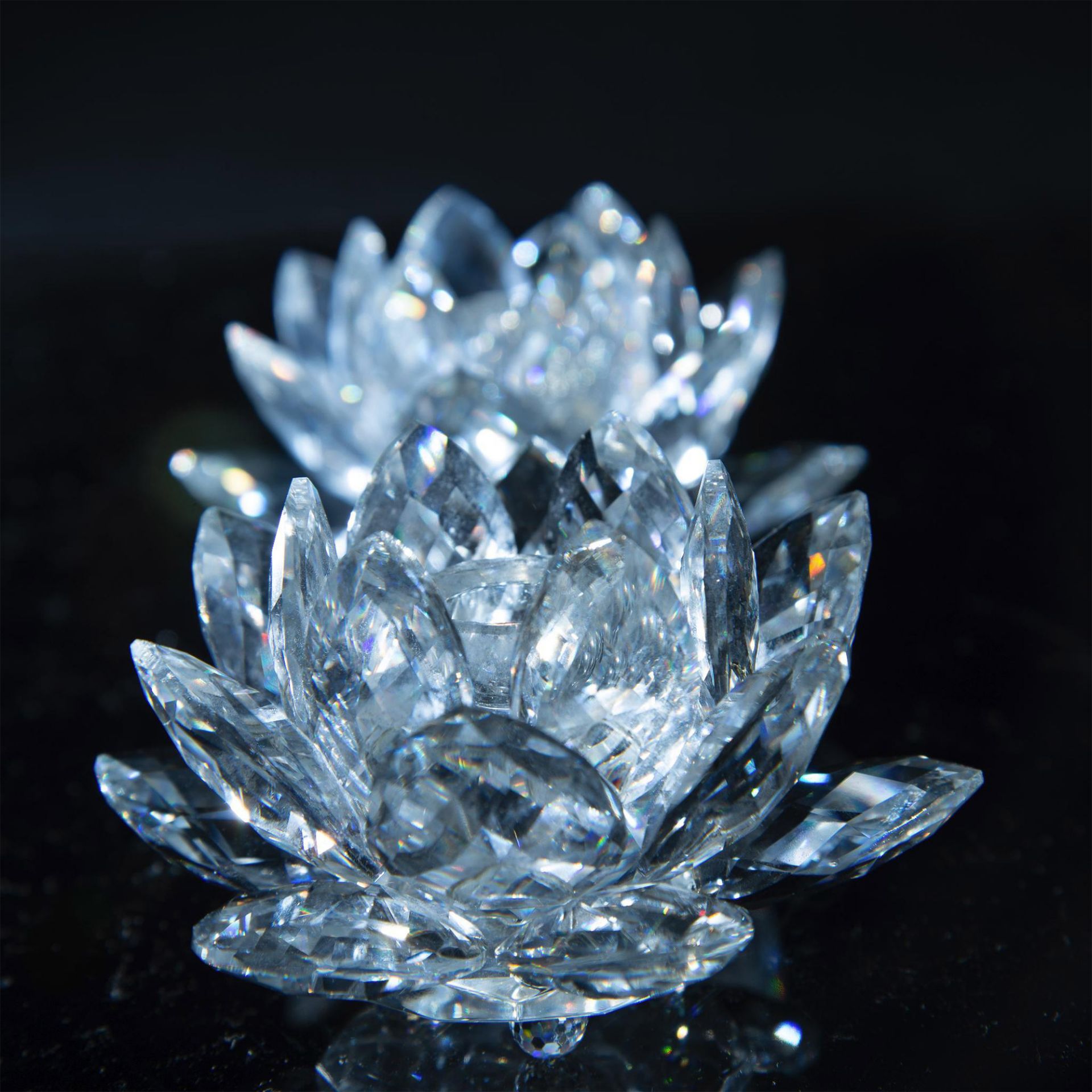 2pc Swarovski Crystal Candleholders, Waterlily, Medium - Bild 3 aus 3