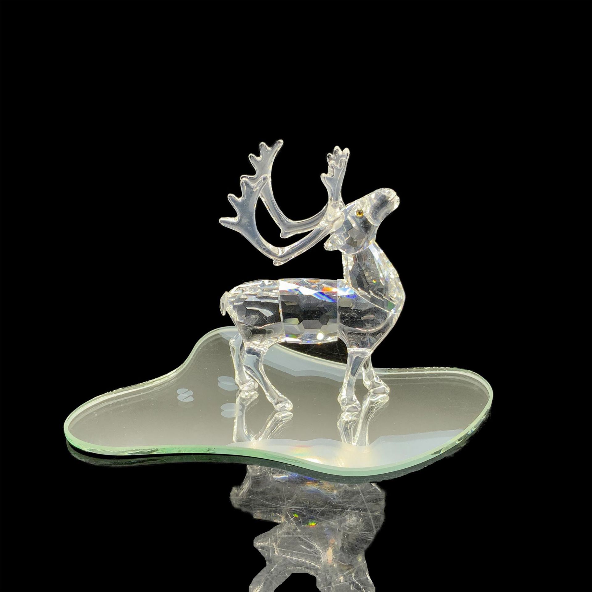 Swarovski Crystal Figurine, Reindeer + Mirror Base - Image 2 of 3