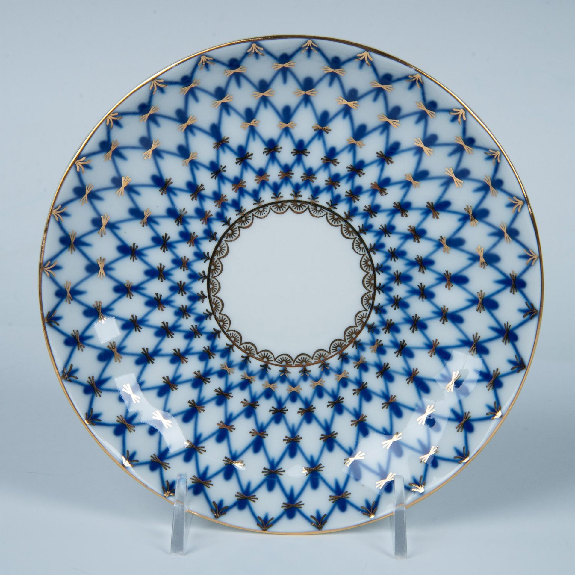 8pc Russian Lomonosov Porcelain Teacups + Saucers - Image 6 of 8