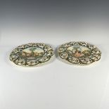 2pc L.B.S Italian Capodimonte Style Decorative Wall Plates