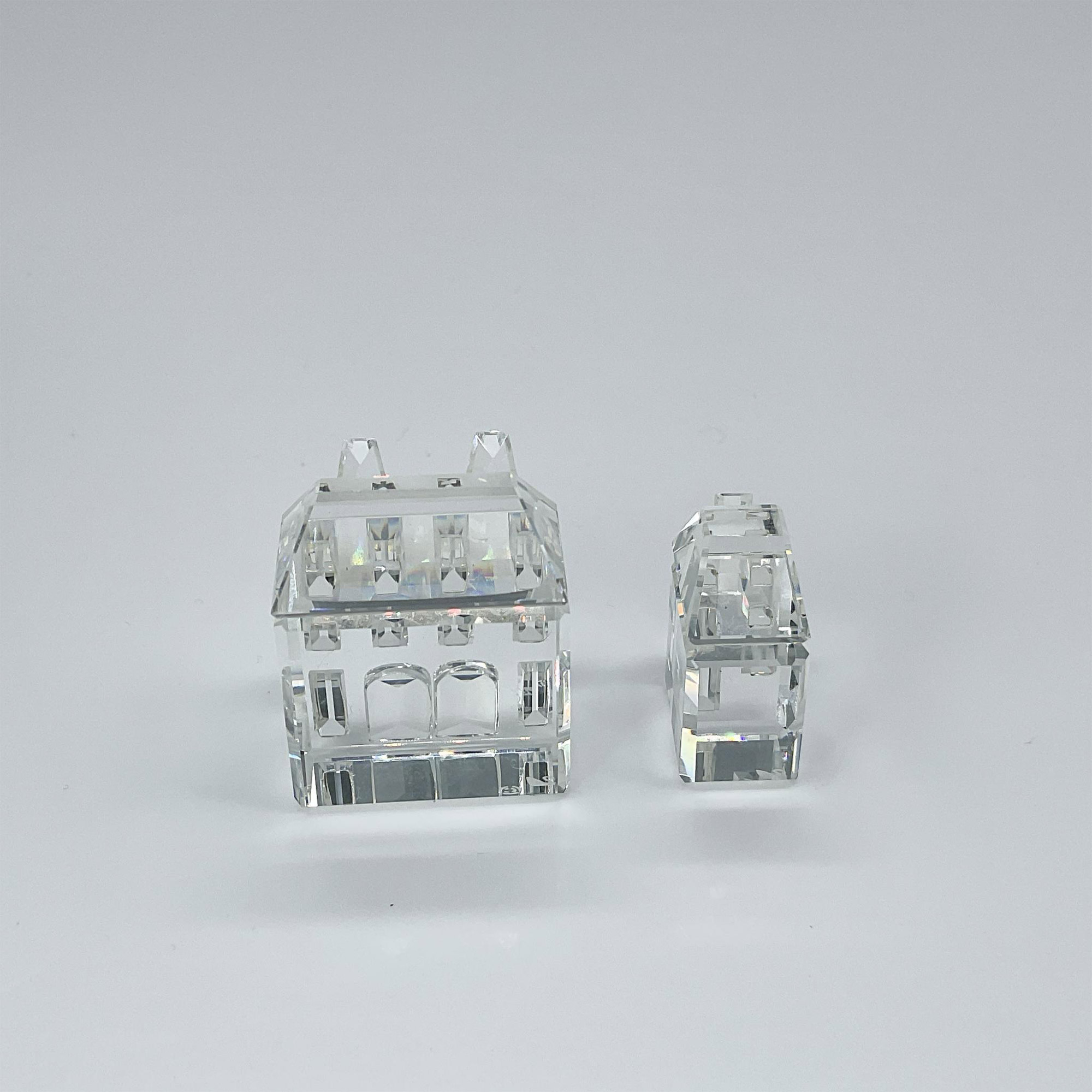 2pc Swarovski Silver Crystal Figurines, City Houses - Image 2 of 4