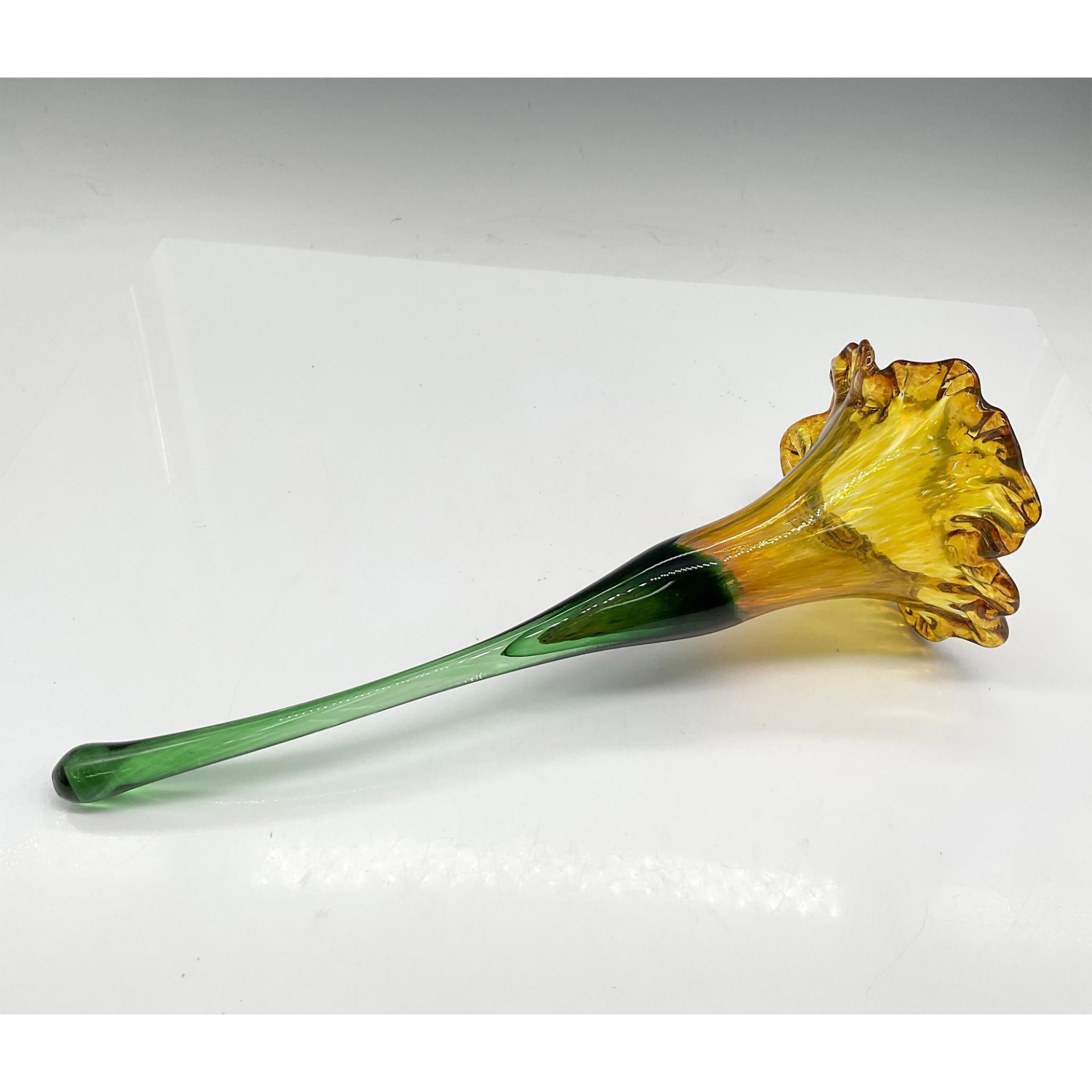 Hand Blown Art Glass Flower - Bild 2 aus 3
