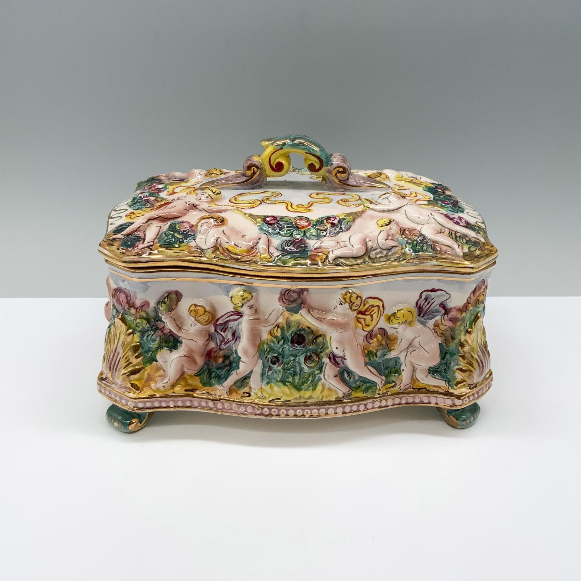 Capodimonte Porcelain Covered Box - Image 2 of 3