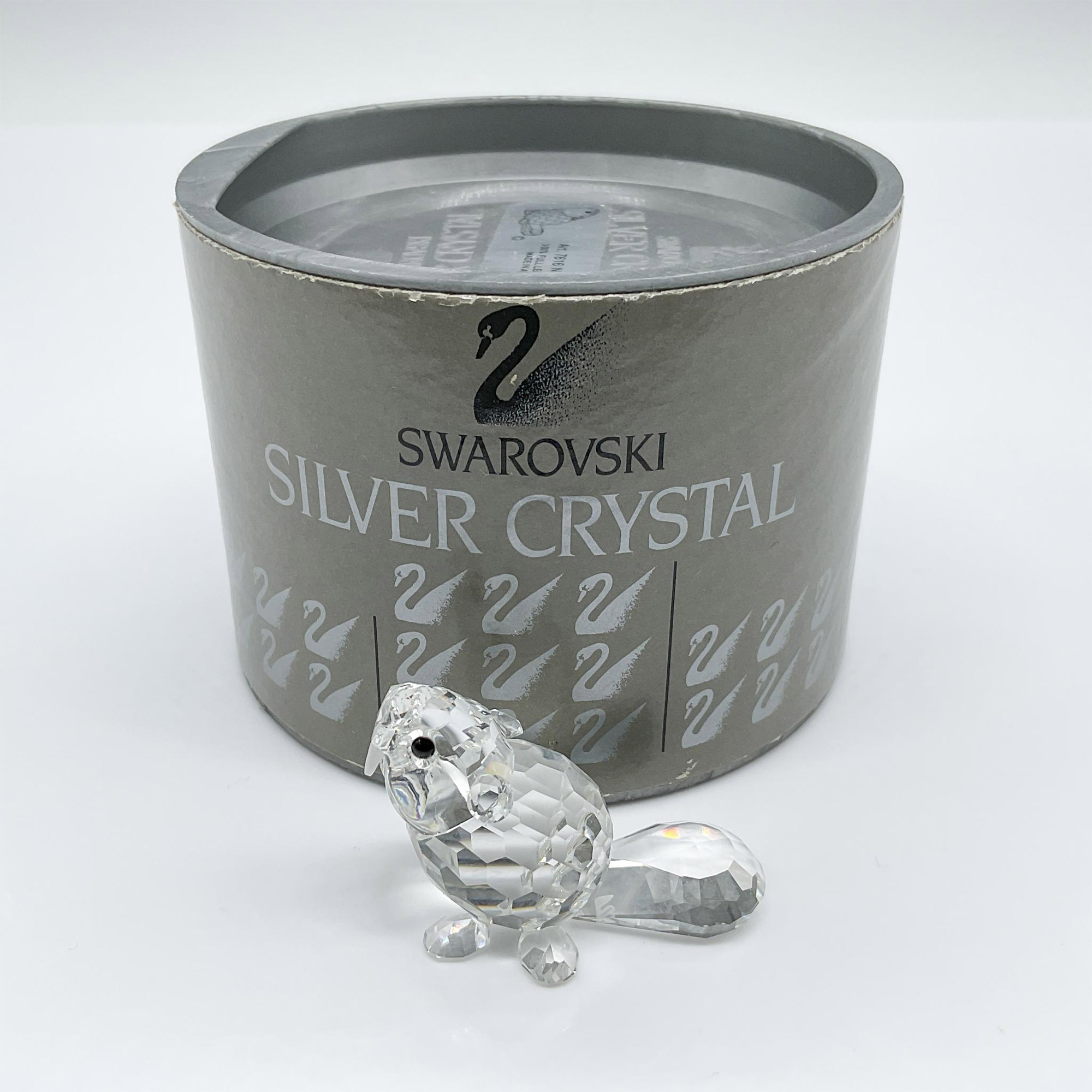 Swarovski Silver Crystal Figurine, Seated Baby Beaver - Image 4 of 4