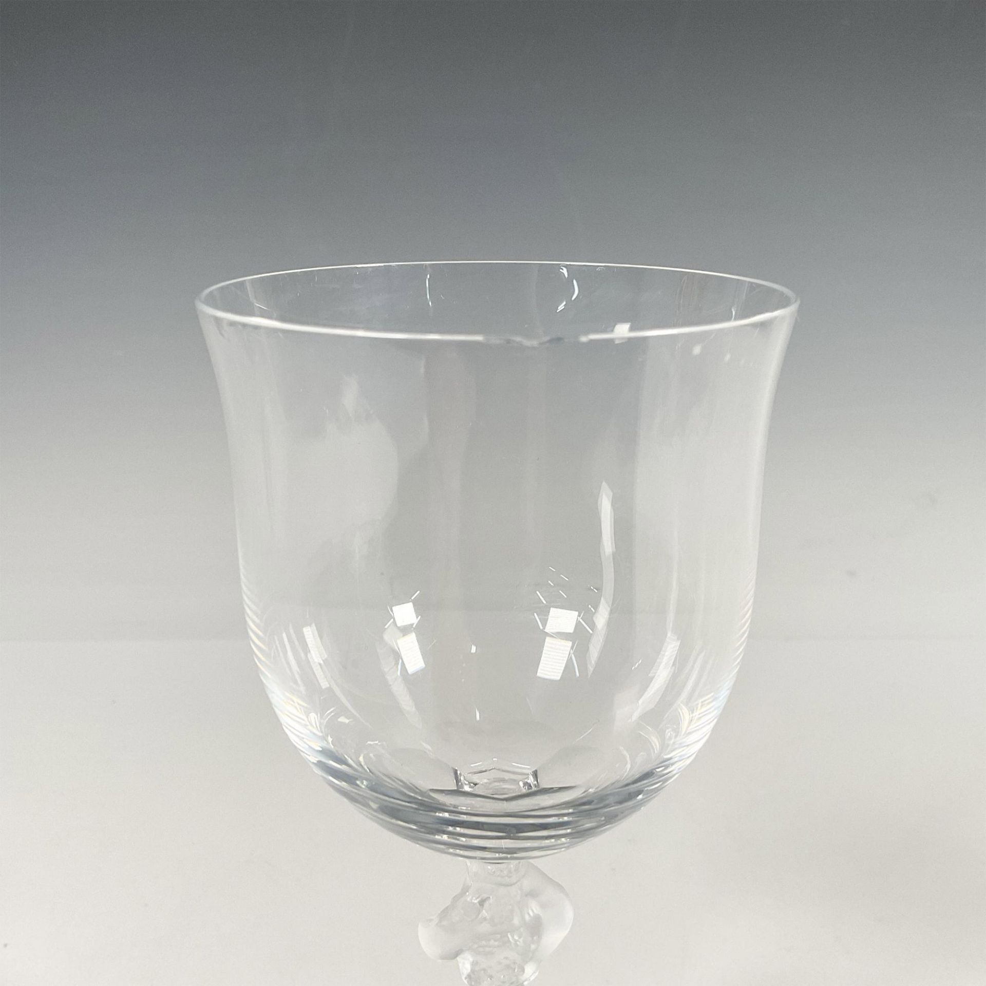 6pc Lalique Crystal Burgundy Wine Glasses, Roxane - Image 4 of 4