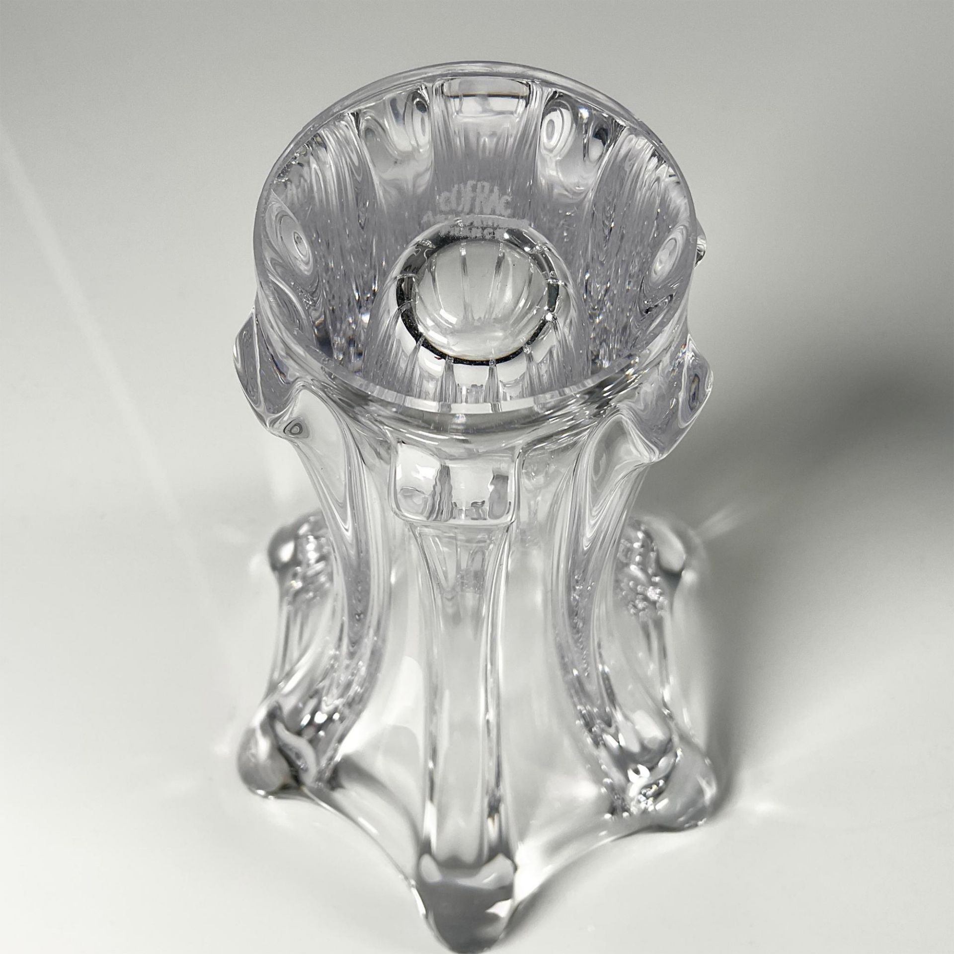 2pc Cofrac Art Verrier Crystal Vases - Image 4 of 4