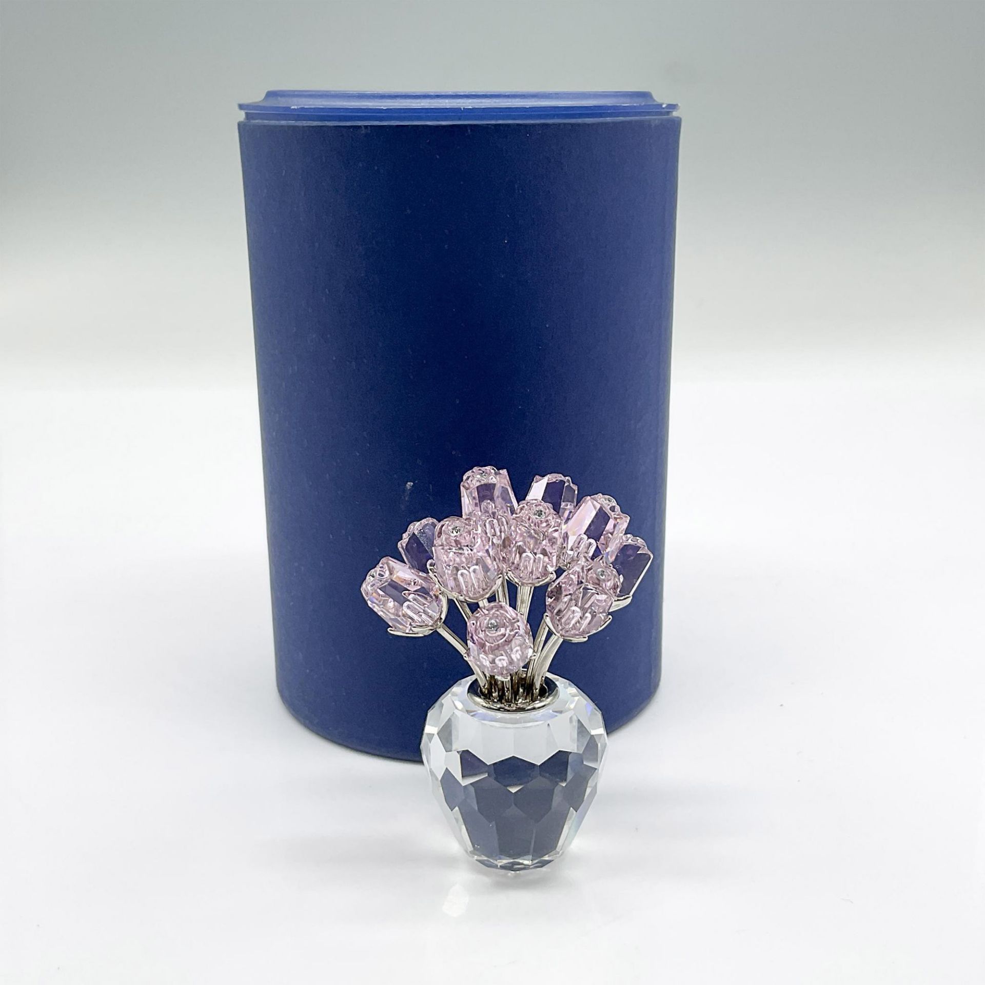 Swarovski Crystal Figurine, Pink Roses, Rhodium Stems - Image 4 of 4