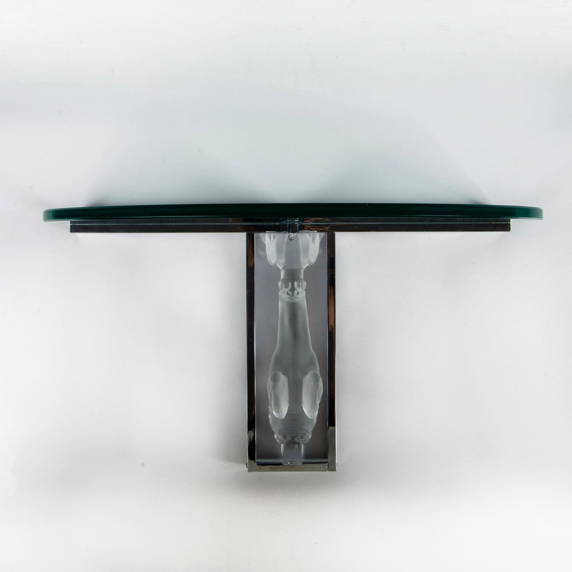 Lalique French Glass and Chrome Wall Console, Cerf - Bild 2 aus 11