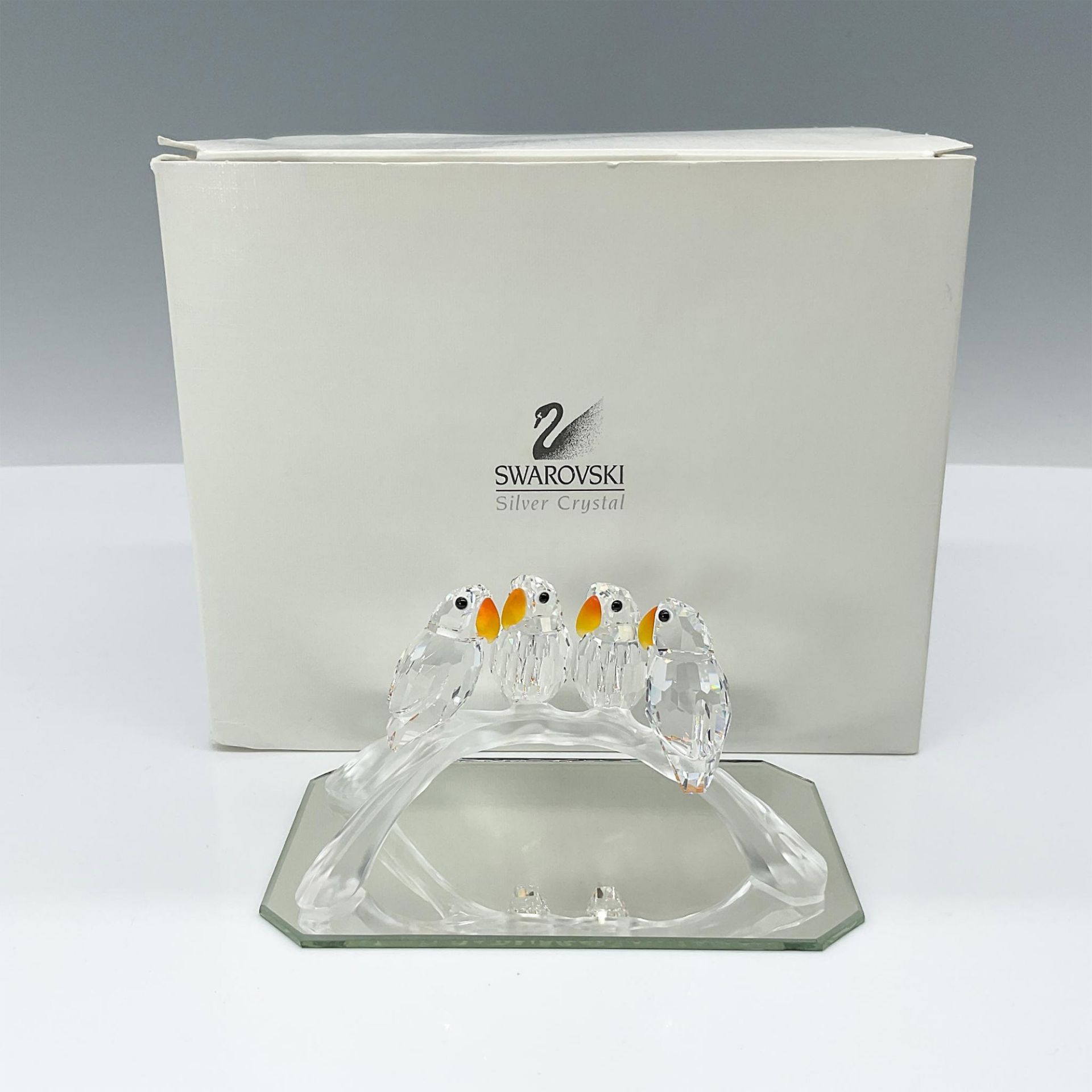Swarovski Crystal Figurine, Lovebirds on Branch + Base - Image 4 of 4