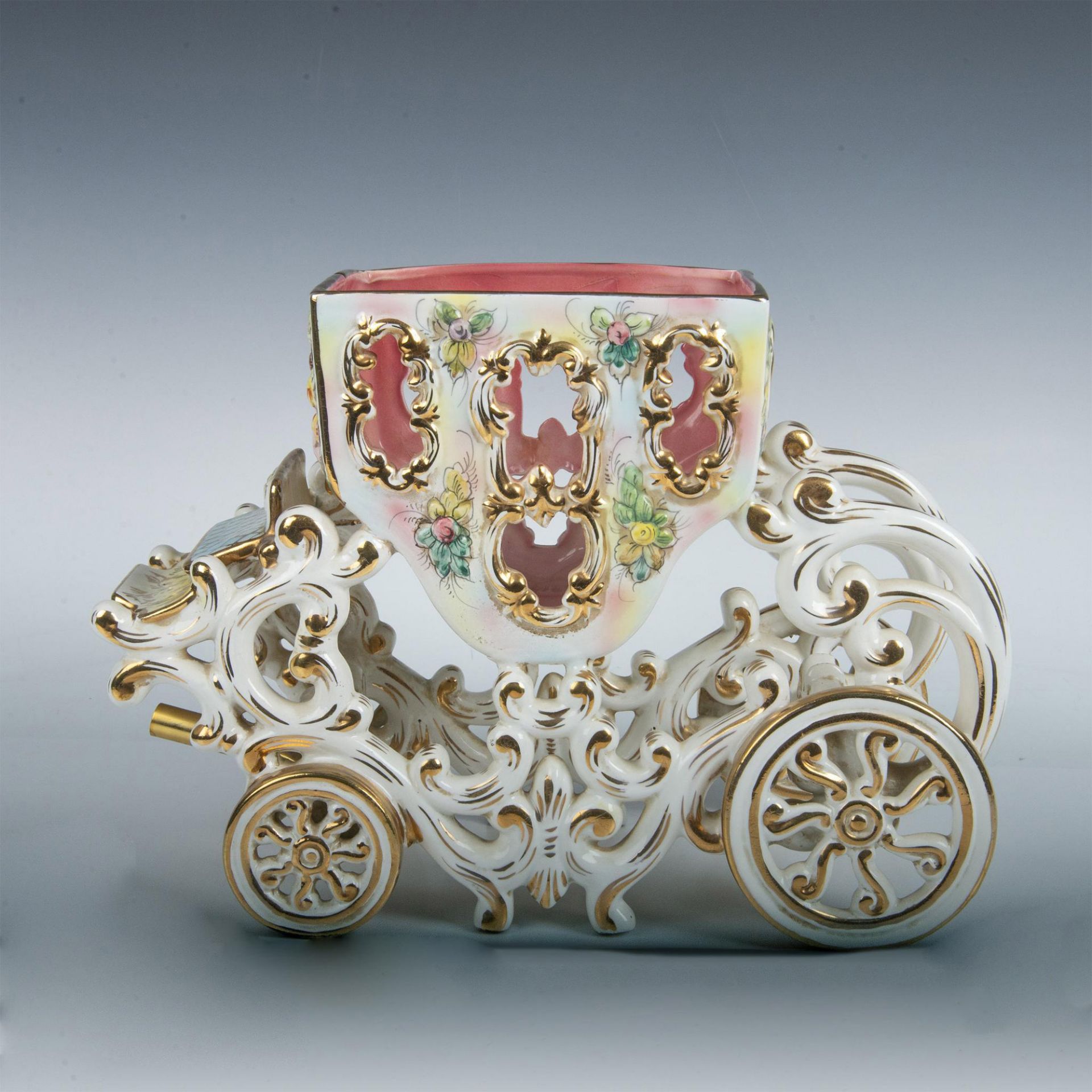 Capodimonte Hand Painted Porcelain Princess Carriage Coach - Image 2 of 8