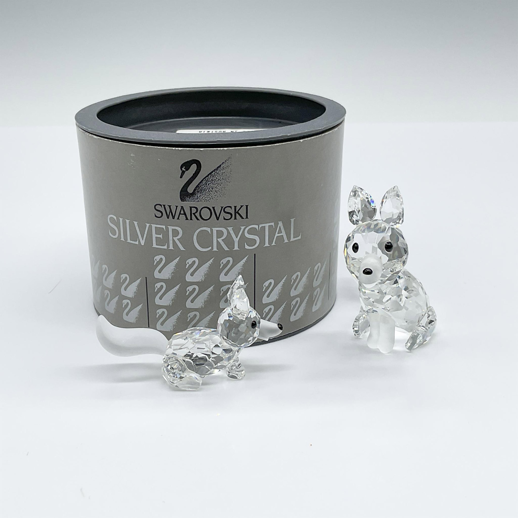 2pc Swarovski Silver Crystal Figurines, Foxes - Image 4 of 4