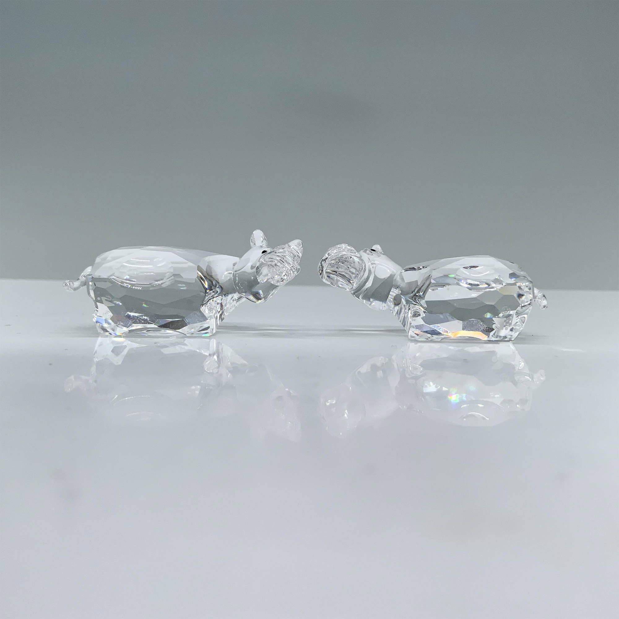 2pc Swarovski Crystal Figurines, Hippo 622940, Rhino 622941 - Image 3 of 3