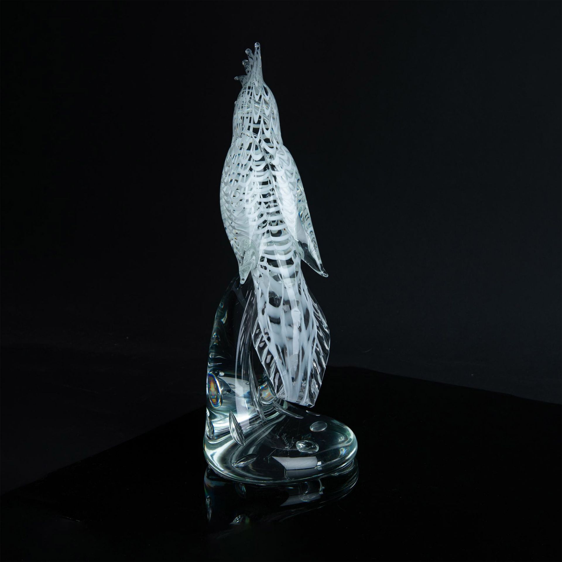 Murano Licio Zanetti Cockatoo Art Glass Sculpture, Signed - Image 5 of 6