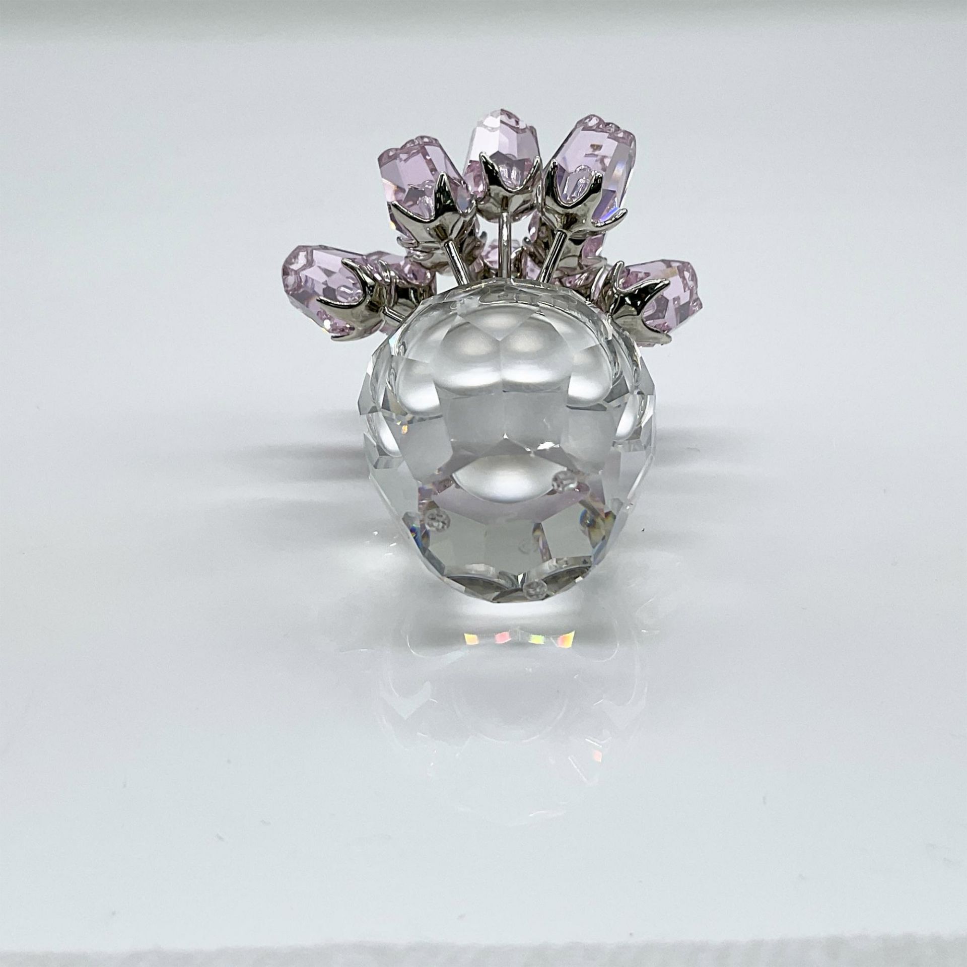 Swarovski Crystal Figurine, Pink Roses, Rhodium Stems - Image 3 of 4