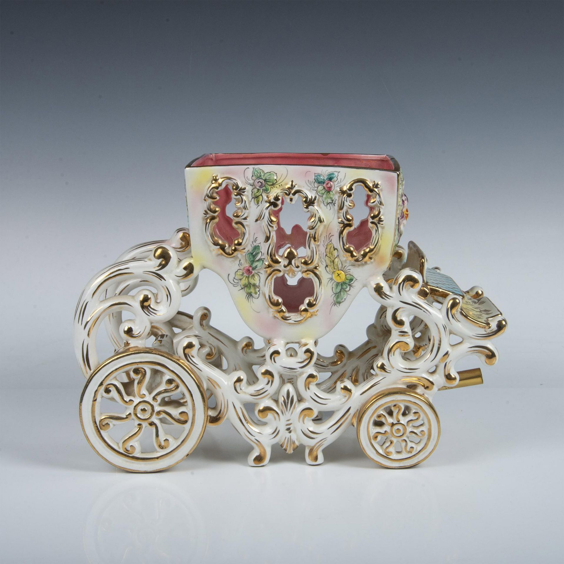 Capodimonte Hand Painted Porcelain Princess Carriage Coach - Image 4 of 8
