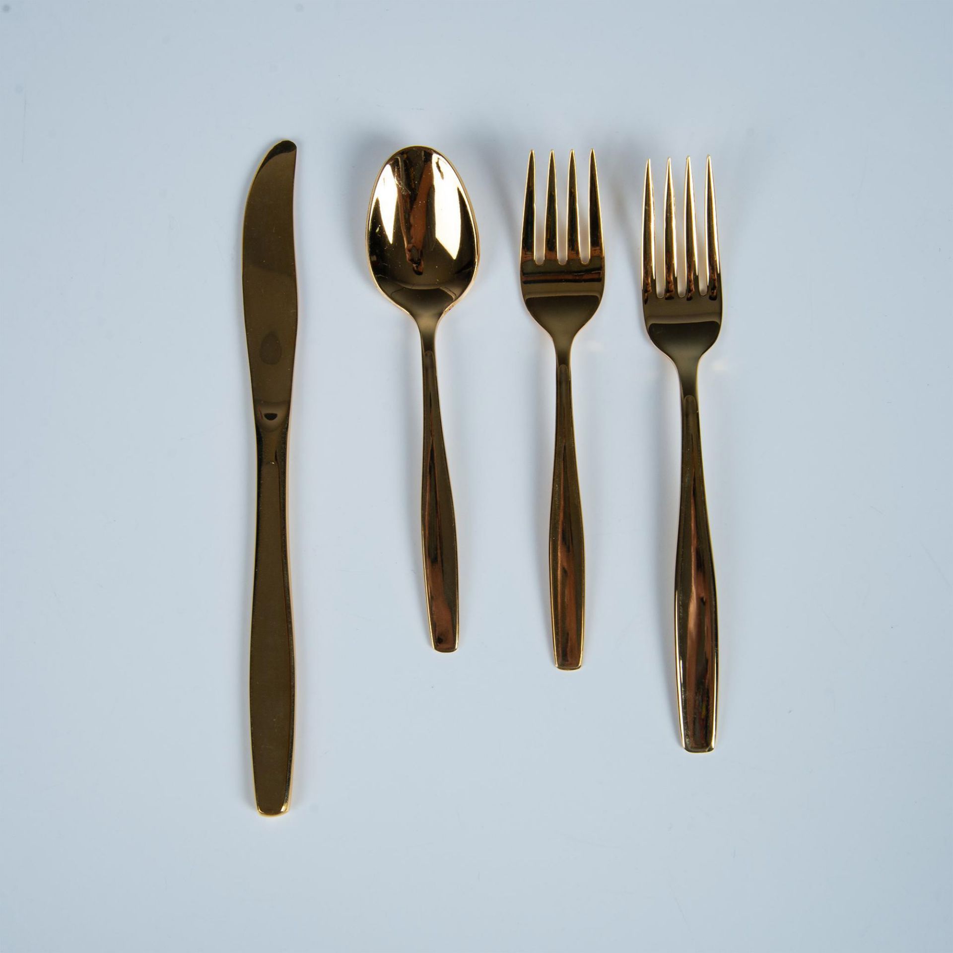 4pc Rogers Cutlery 24K Gold Plated Stainless Steel Flatware - Bild 4 aus 8