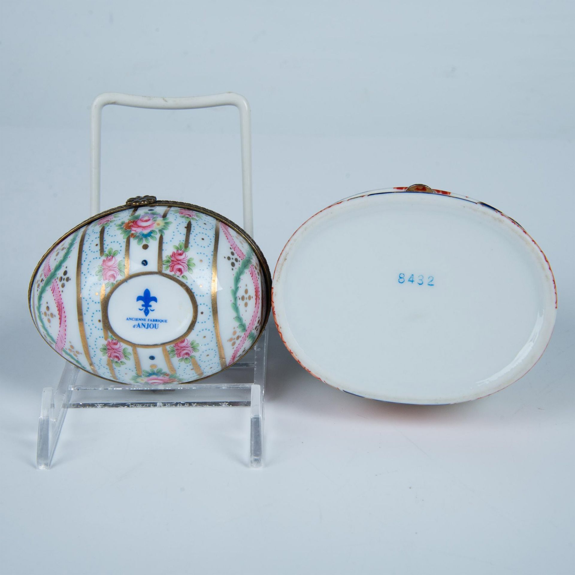 2pc Porcelain Keepsake Boxes, Sadek + Ancienne Fabrique - Image 6 of 6
