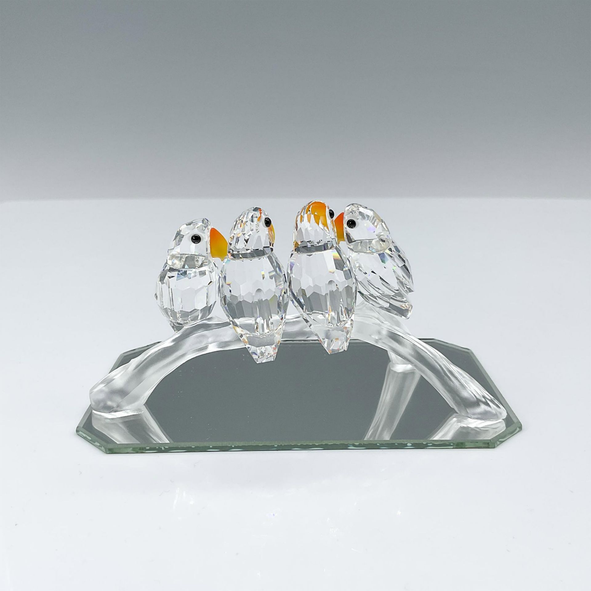 Swarovski Crystal Figurine, Lovebirds on Branch + Base - Image 2 of 4