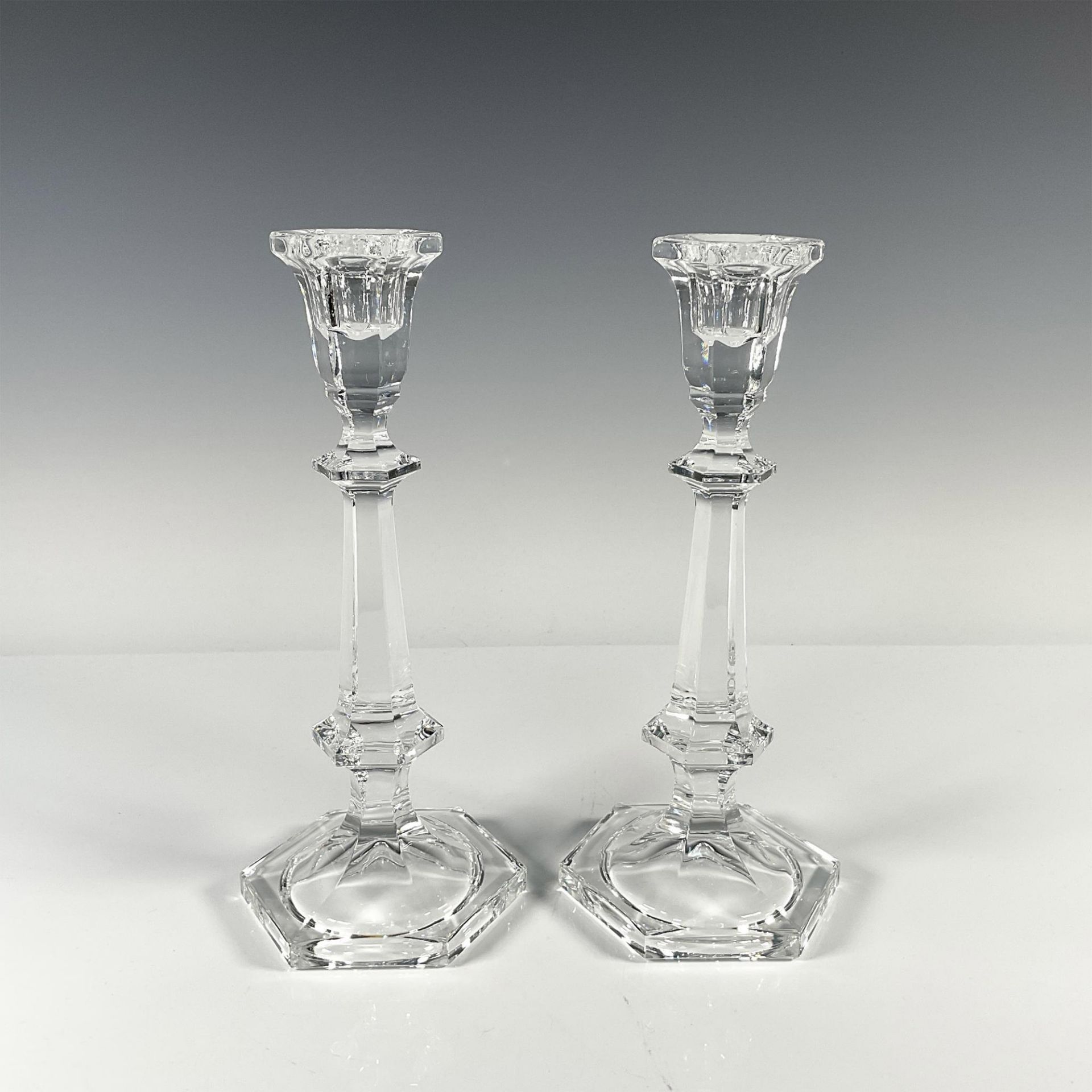 2pc Crystal Candlesticks - Image 2 of 3