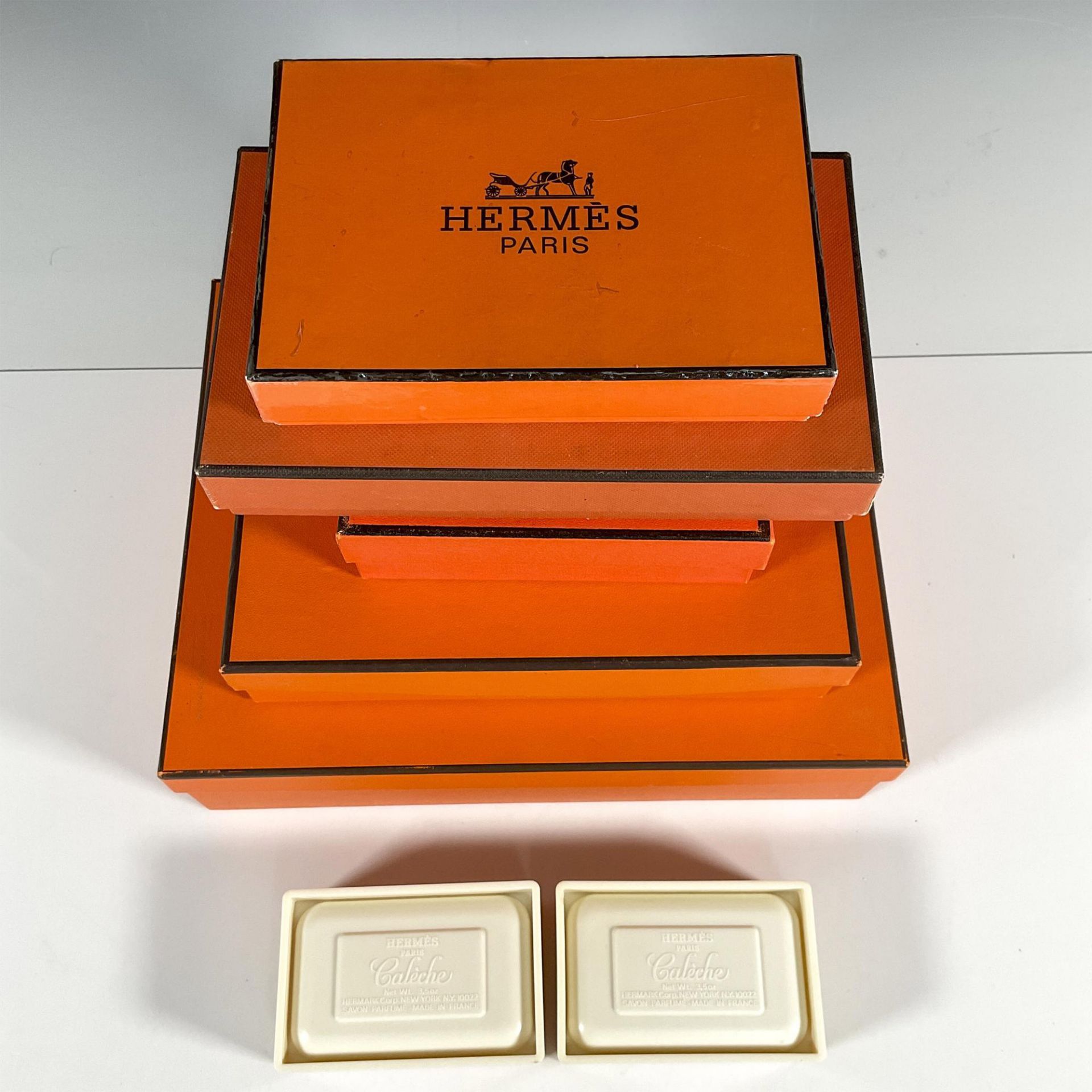 7pc Original Hermes Boxes, Various Sizes - Image 3 of 4