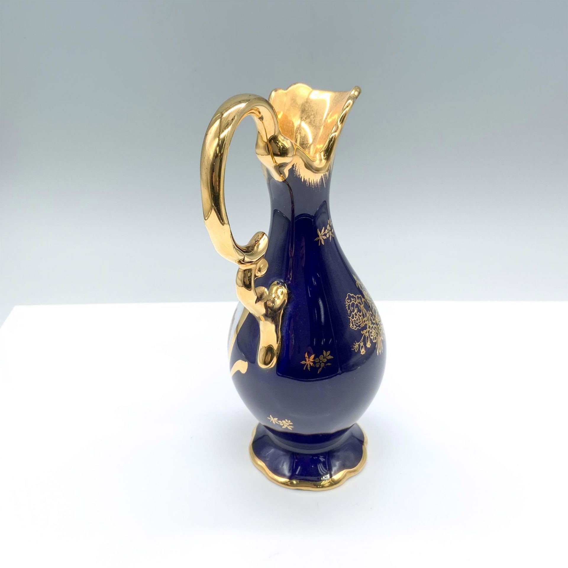 Limoges France Cobalt Blue Fragonard Pitcher - Image 3 of 5