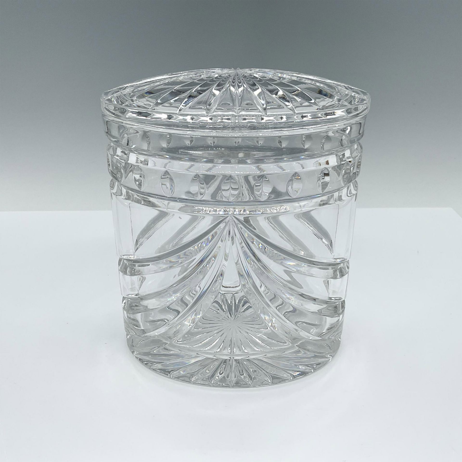 Waterford Crystal Oval Shaped Cookie Jar, Overture Pattern - Image 2 of 4