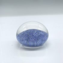 Murano Glass Blue Millefiori Paperweight, Signed