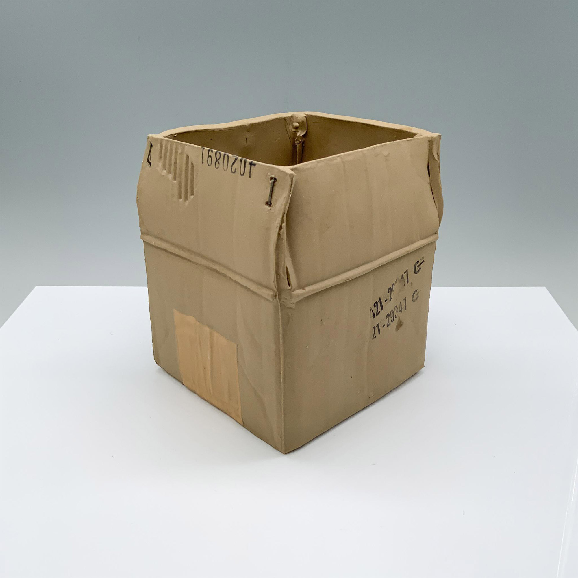 Michel Harvey Postmodern Ceramic Corrugated Box Vase - Image 2 of 3