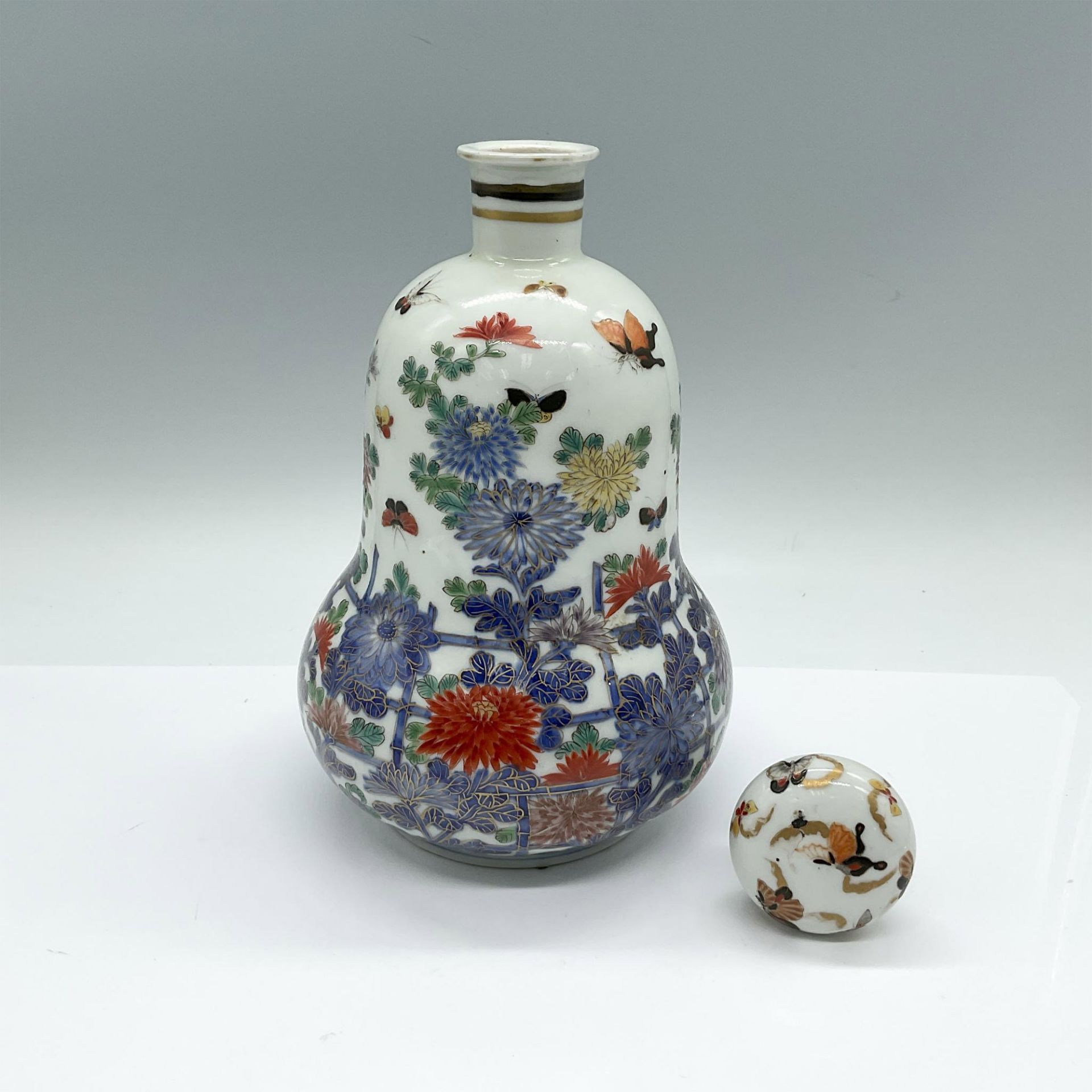 Japan Fukagawa Taisho Era Porcelain Bottle - Bild 2 aus 4