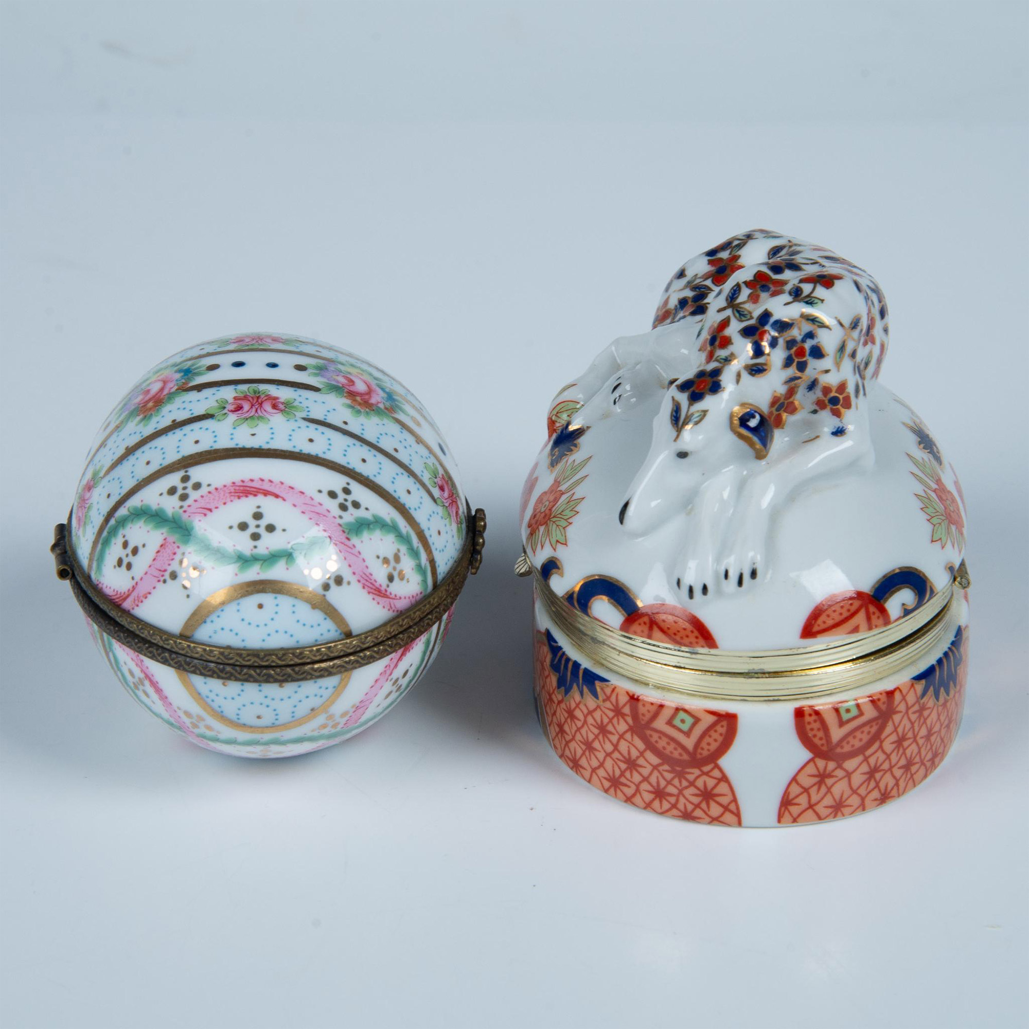 2pc Porcelain Keepsake Boxes, Sadek + Ancienne Fabrique - Bild 4 aus 6